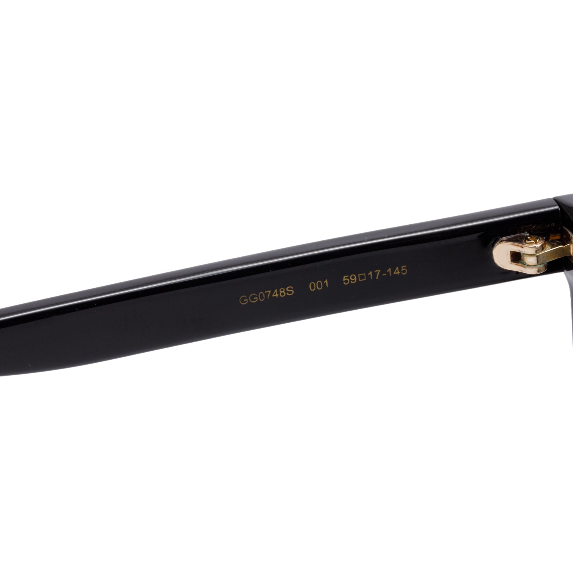 Gucci GG0748S Black Acetate Web Accent Square Sunglasses w/ Case