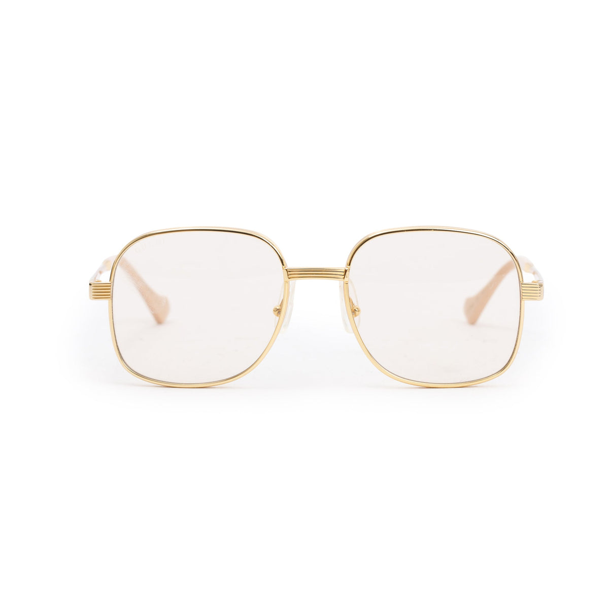 Gucci GG0788S Gold Tone Metal Frame Square Sunglasses w/ Case