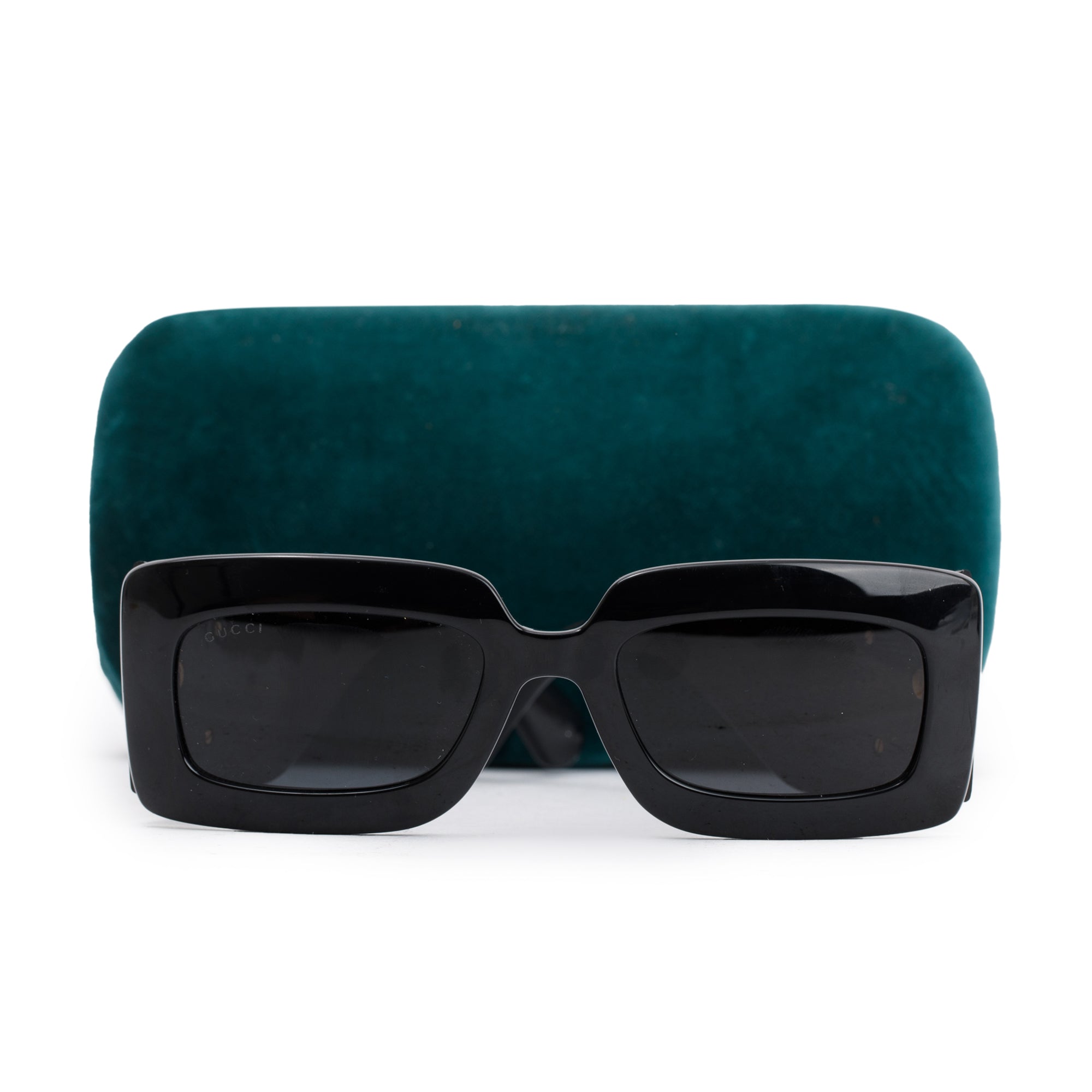 Gucci GG0811S Black Acetate GG Marmont Rectangular Sunglasses w/ Case