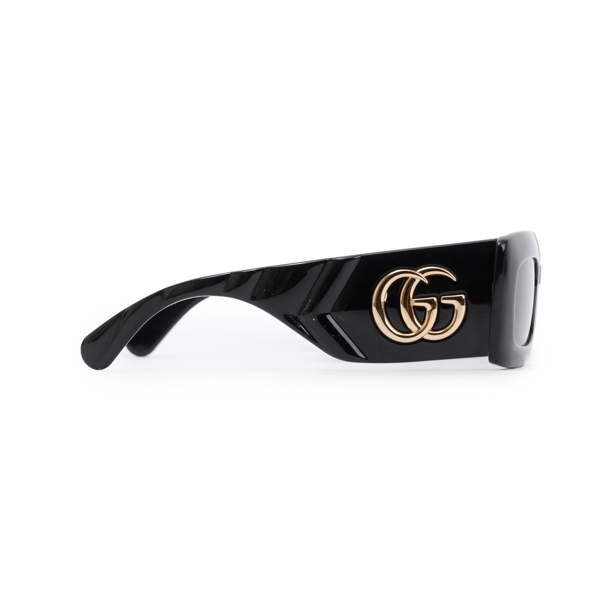 Gucci GG0811S Black Acetate GG Marmont Rectangular Sunglasses w/ Case