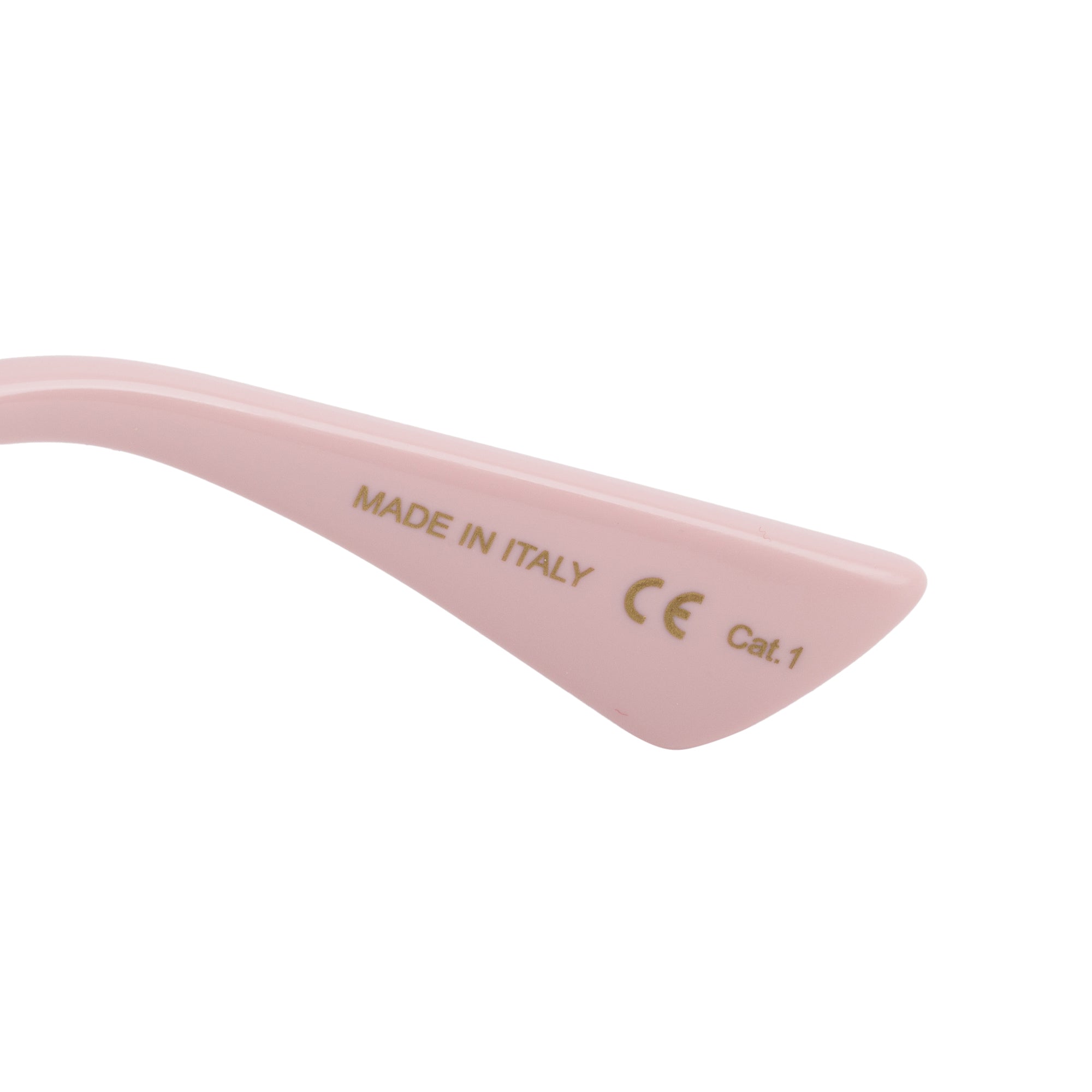 Gucci GG0818SA Pink Acetate Gold Tone GG Logo Geometric Sunglasses w/ Case