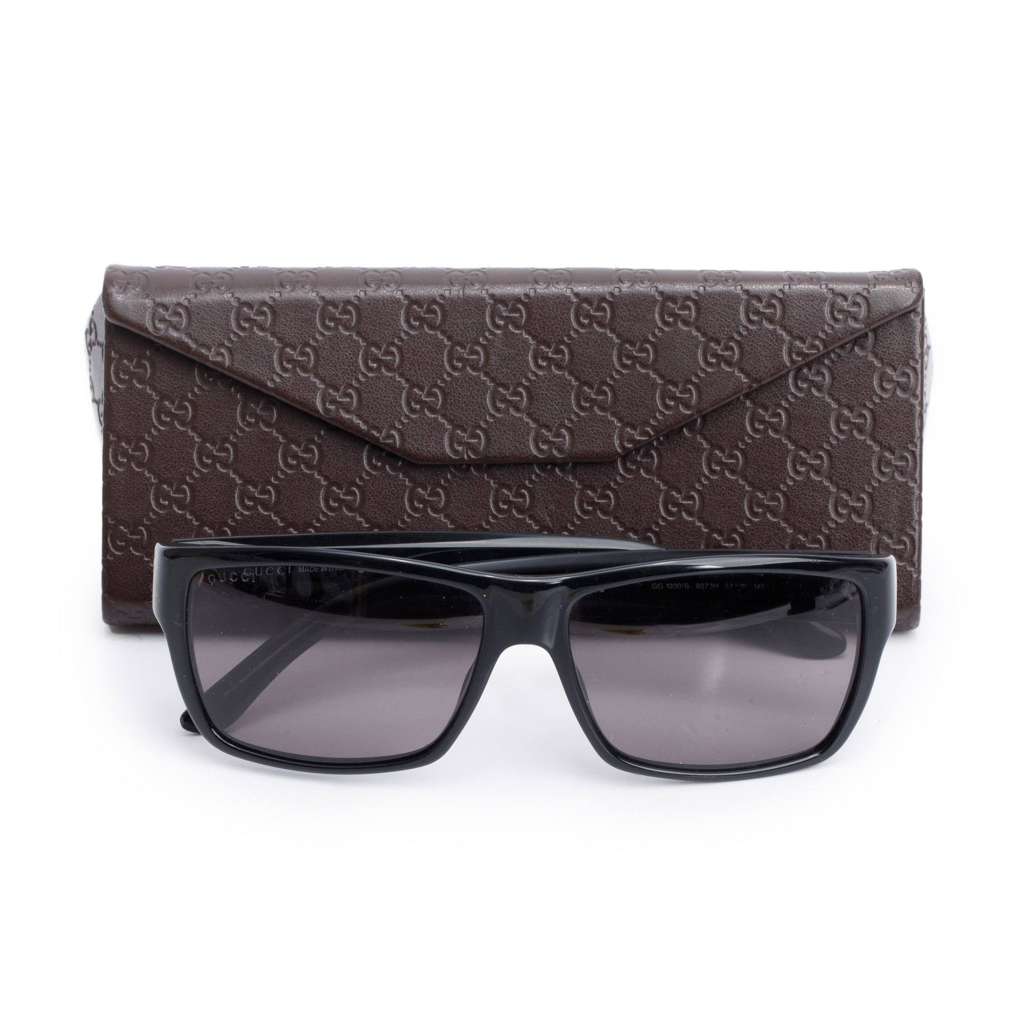 Gucci GG1000/S Black Diamantissima Acetate Square Sunglasses w/ Case