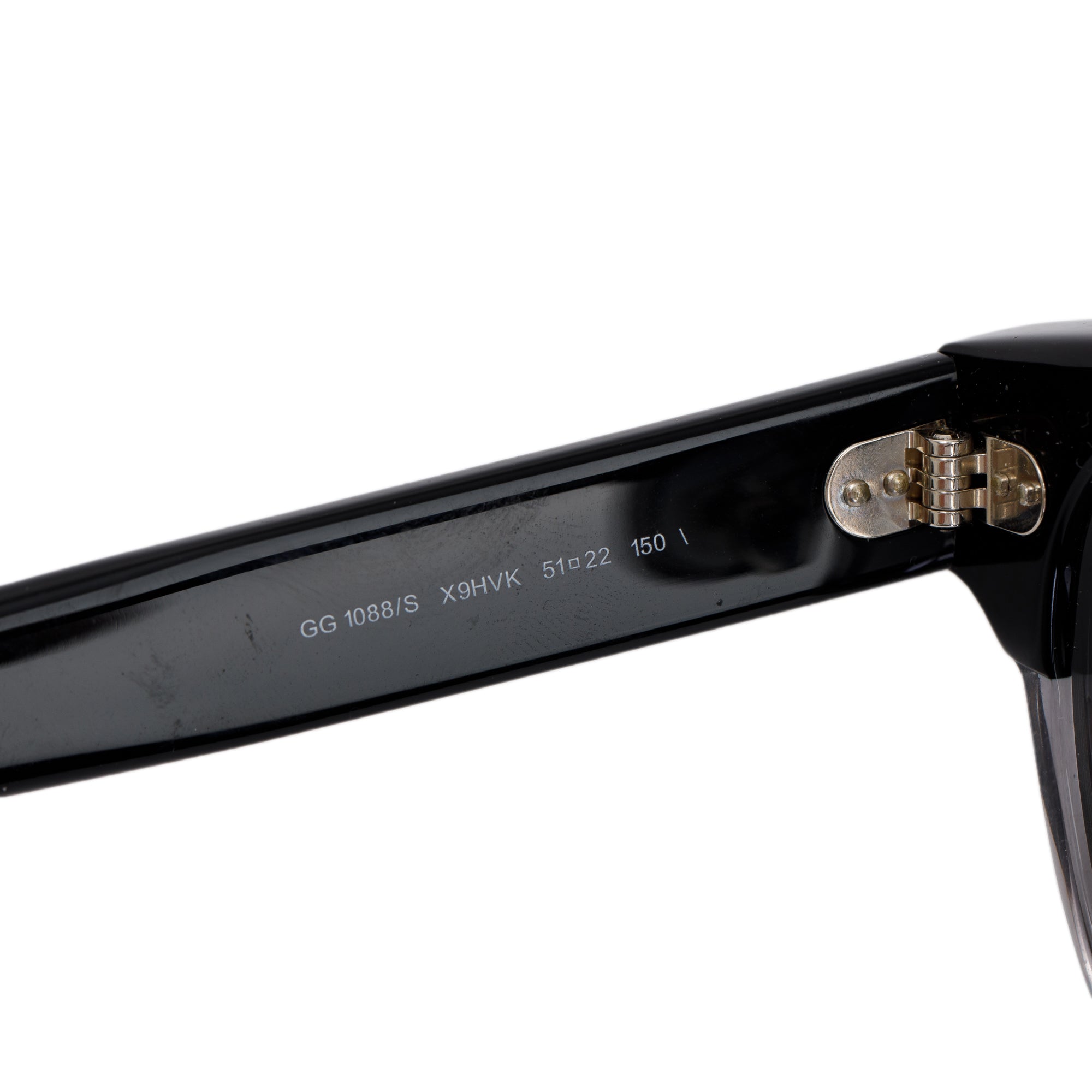 Gucci GG1088/S Black & Clear Acetate Round Sunglasses w/ Case