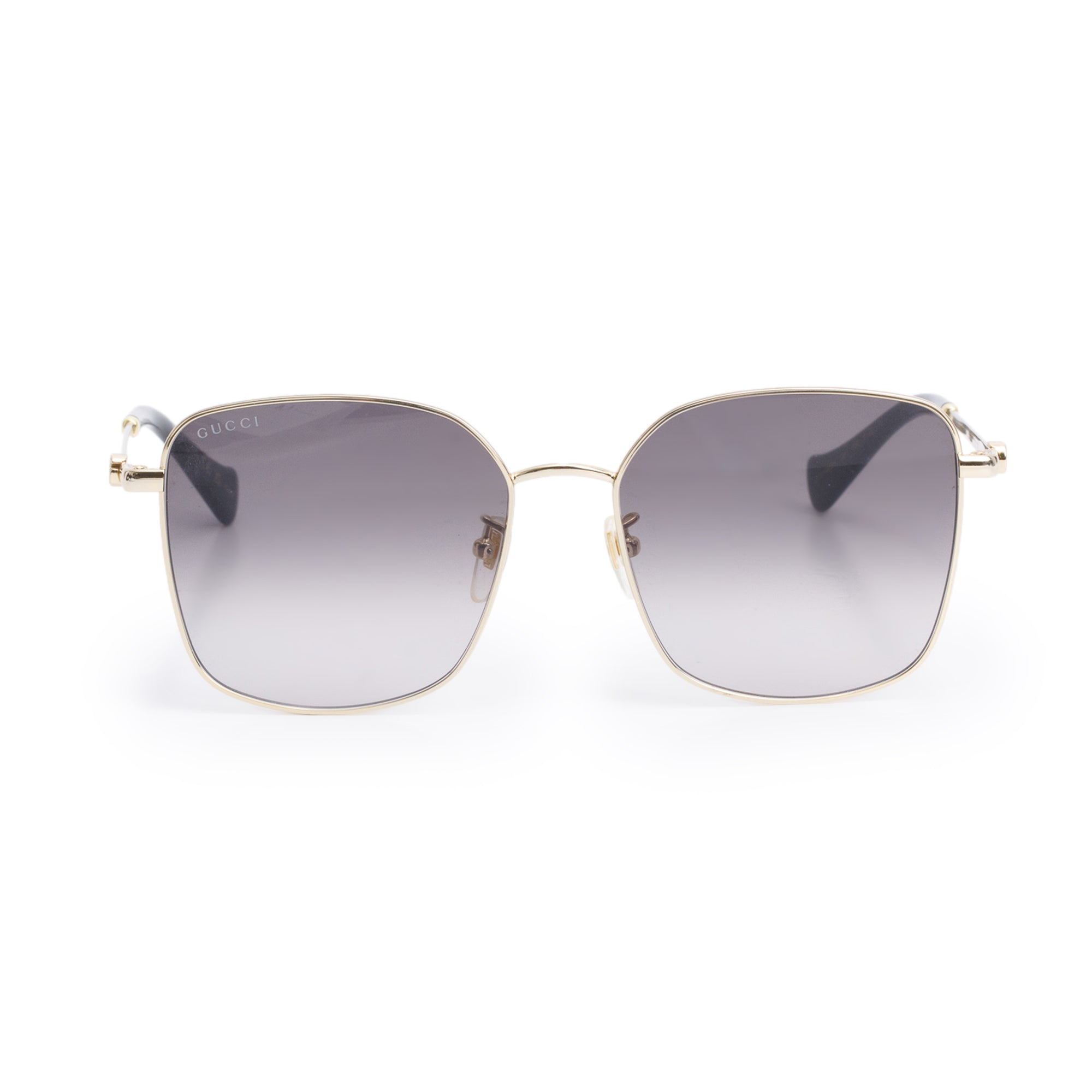 Gucci GG1146SK Gold Tone Black Acetate Square GG Sunglasses