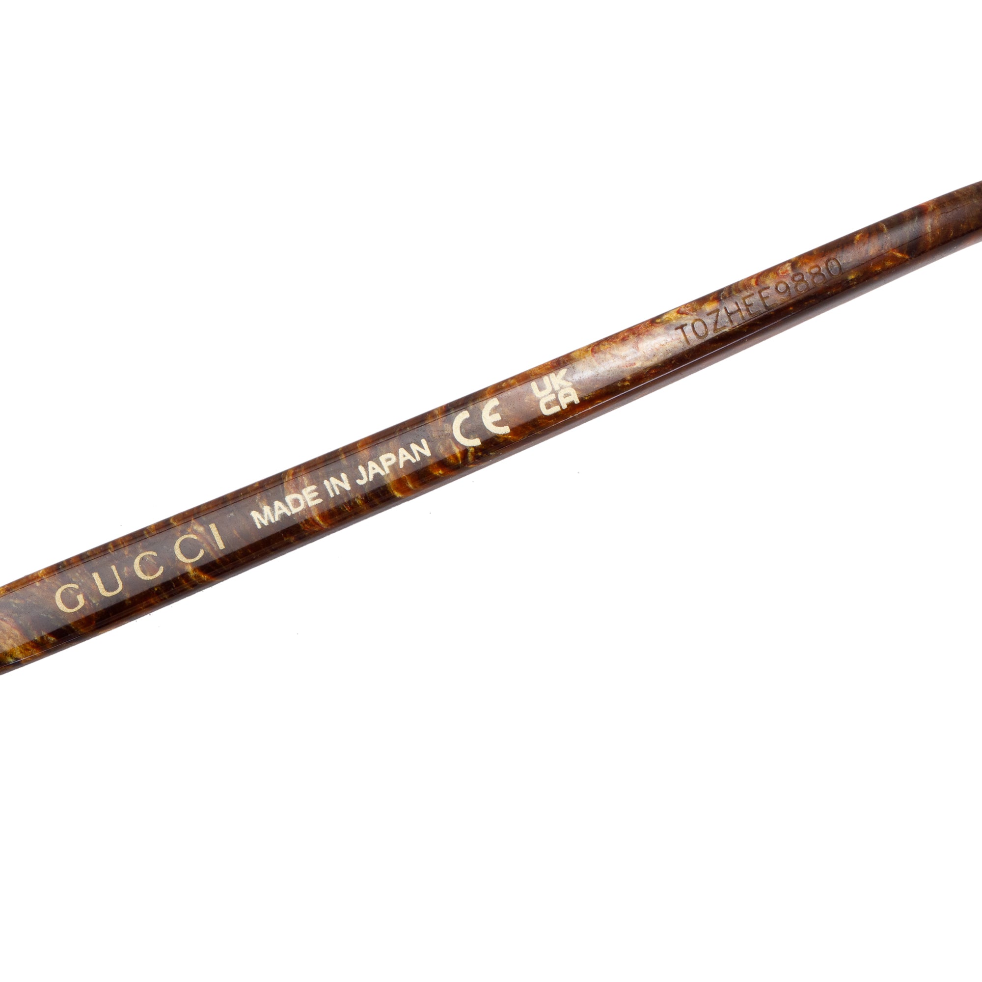 Gucci GG1221S Gold-Tone Red Frame Rectangular Sunglasses w/ Case