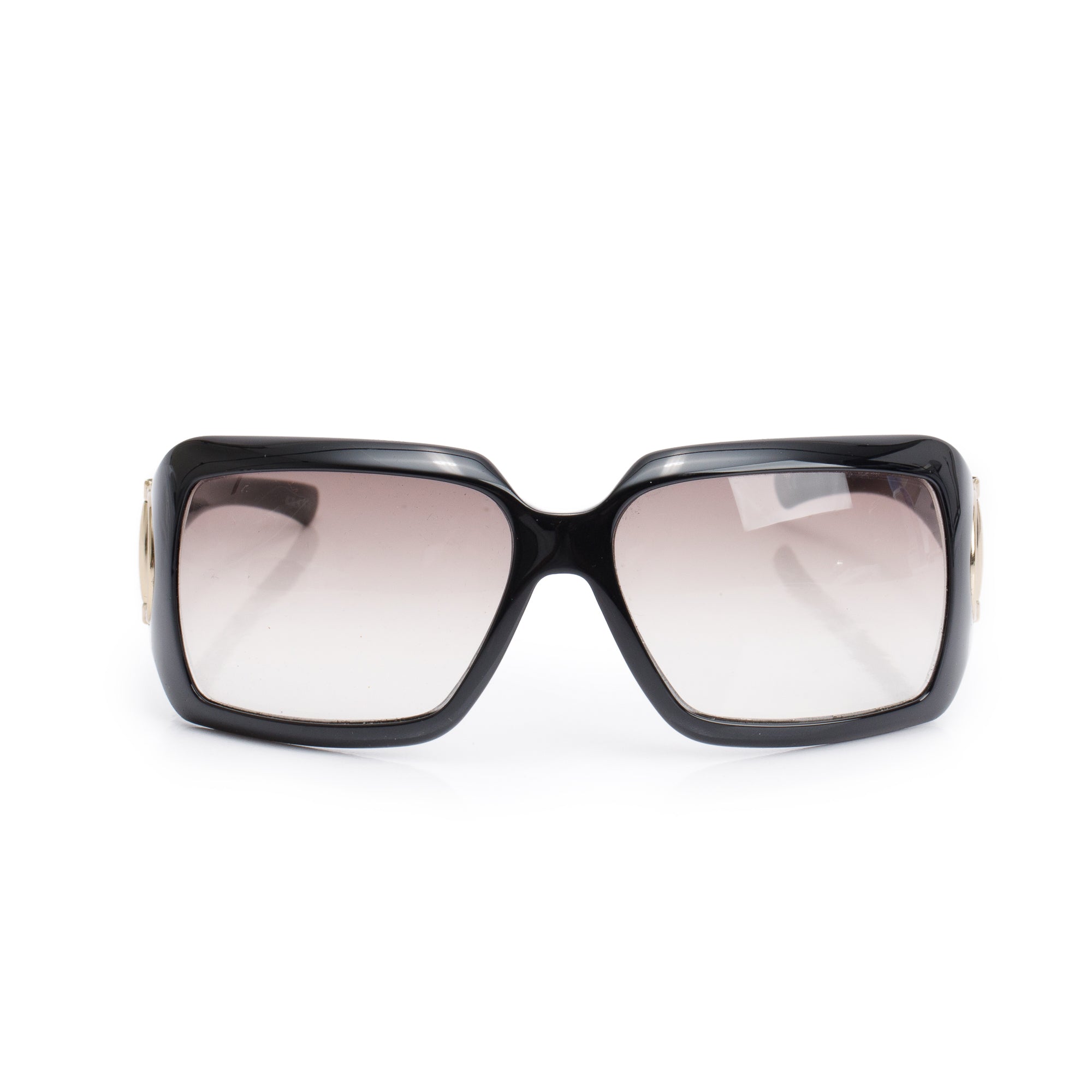 Gucci GG2562/S Black Acetate Horsebit Accent Square Sunglasses w/ Case