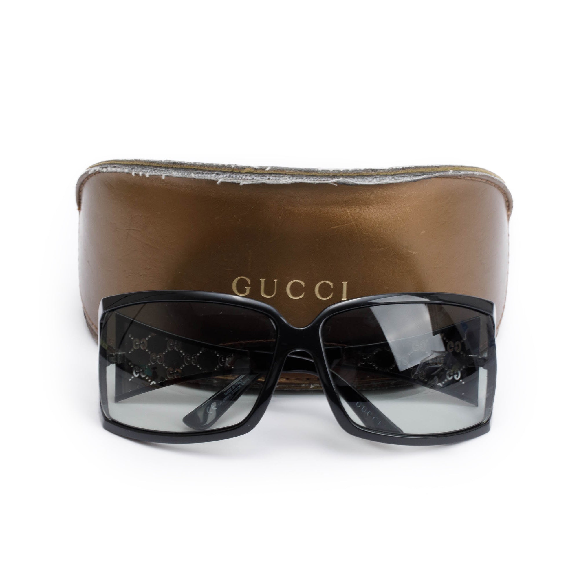 Gucci GG2999/S Black Acetate Cut-Out GG Shield Sunglasses w/ Case