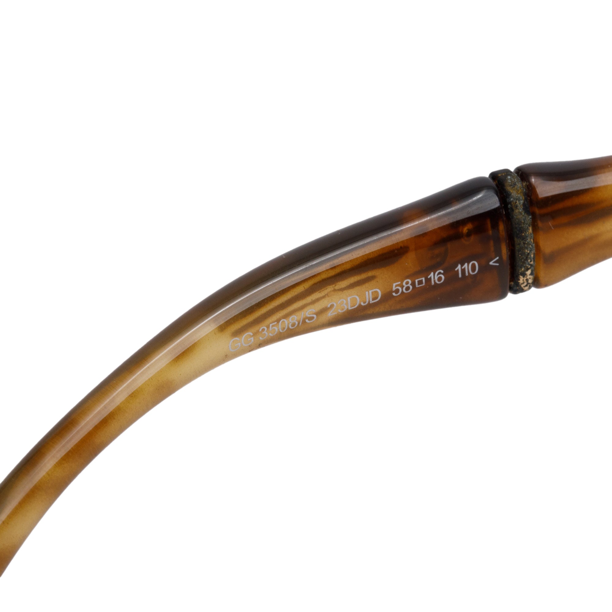 Gucci GG3508/S Brown Havana Acetate Bamboo Effect Sunglasses w/ Case