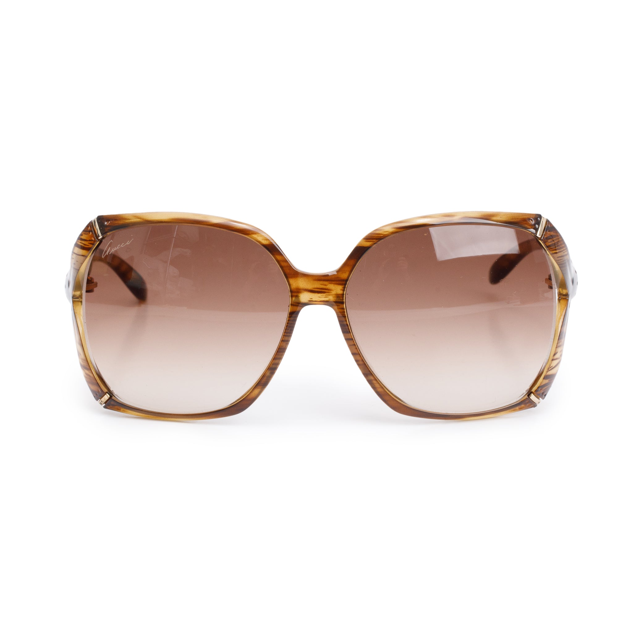 Gucci GG3508/S Brown Havana Acetate Bamboo Effect Sunglasses w/ Case