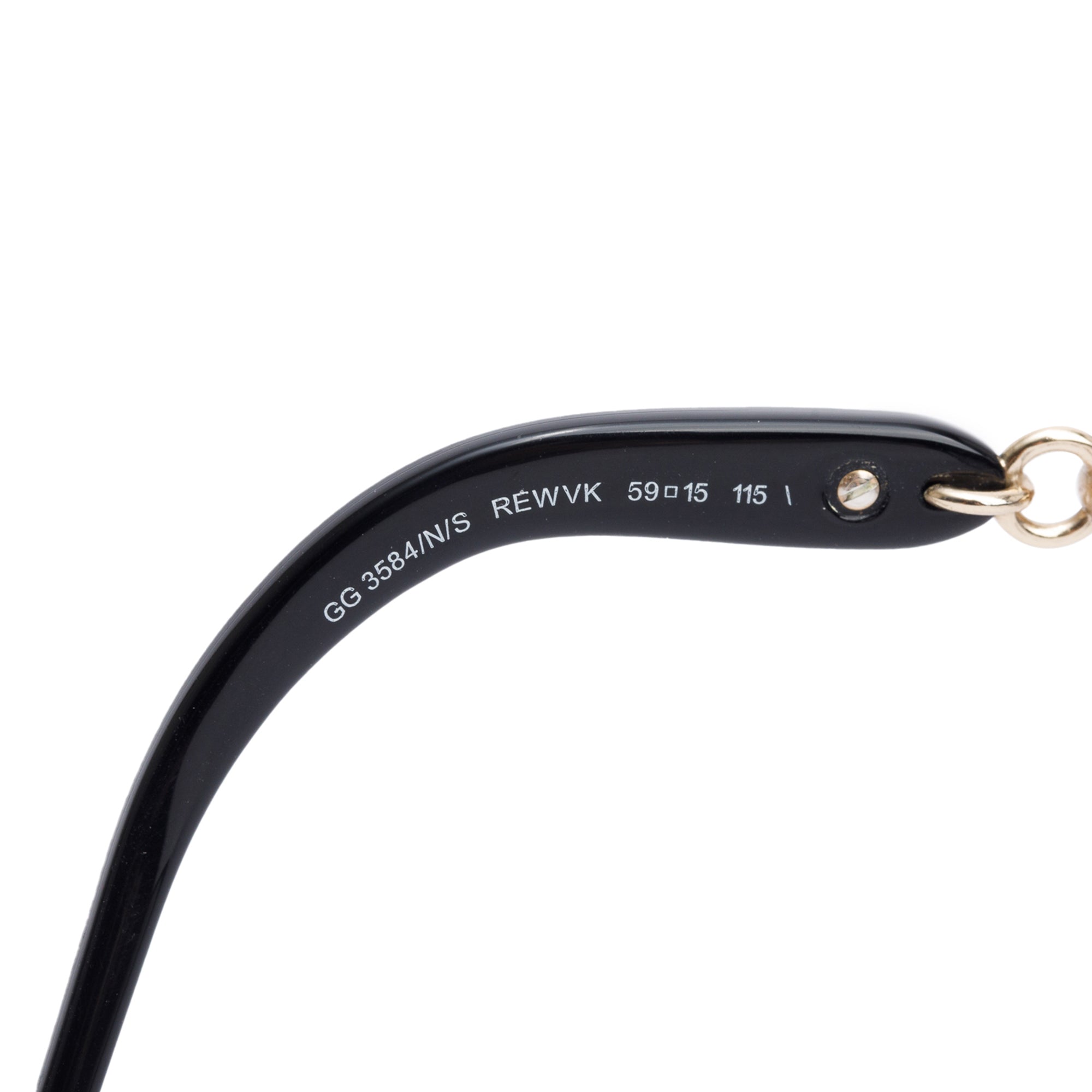 Gucci GG3584/N/S Black Acetate Crystal Marina Chai Accent Oversize Square Sunglasses w/ Case