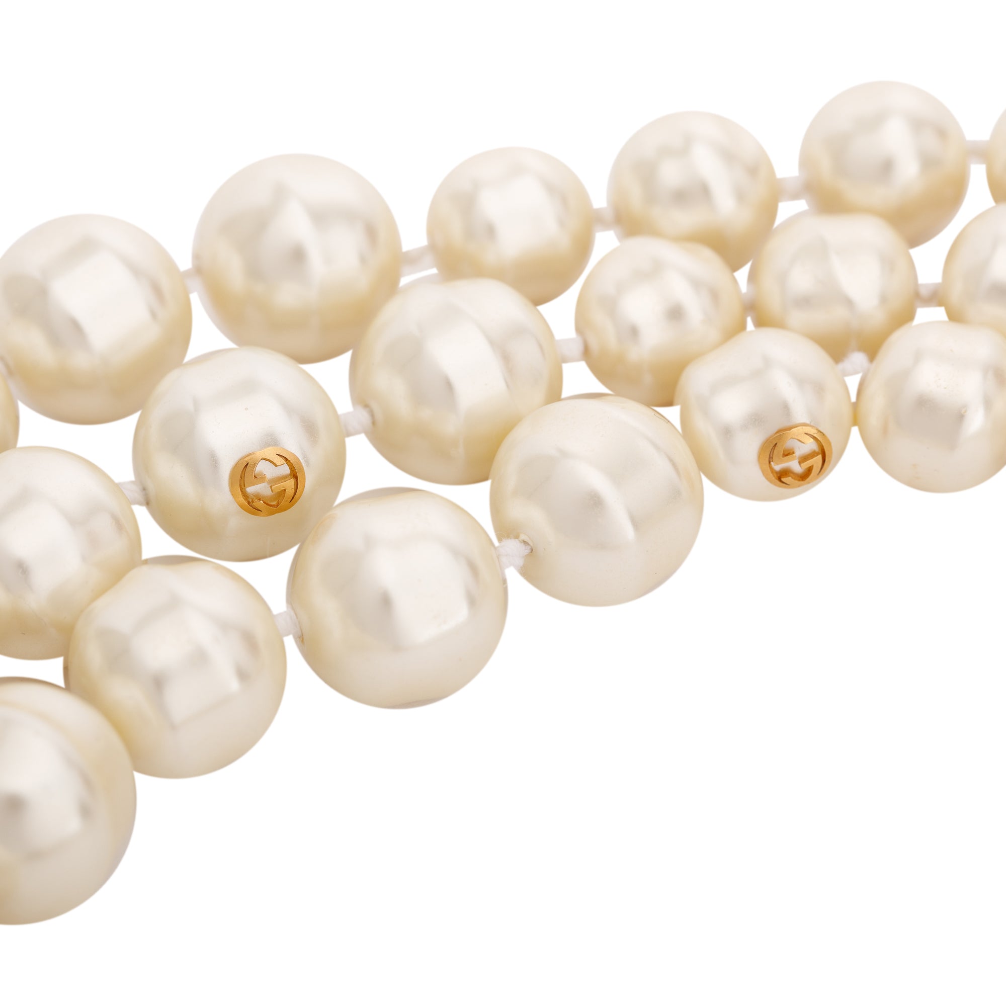 Gucci Glass Pearl Bee Necklace w/ Box