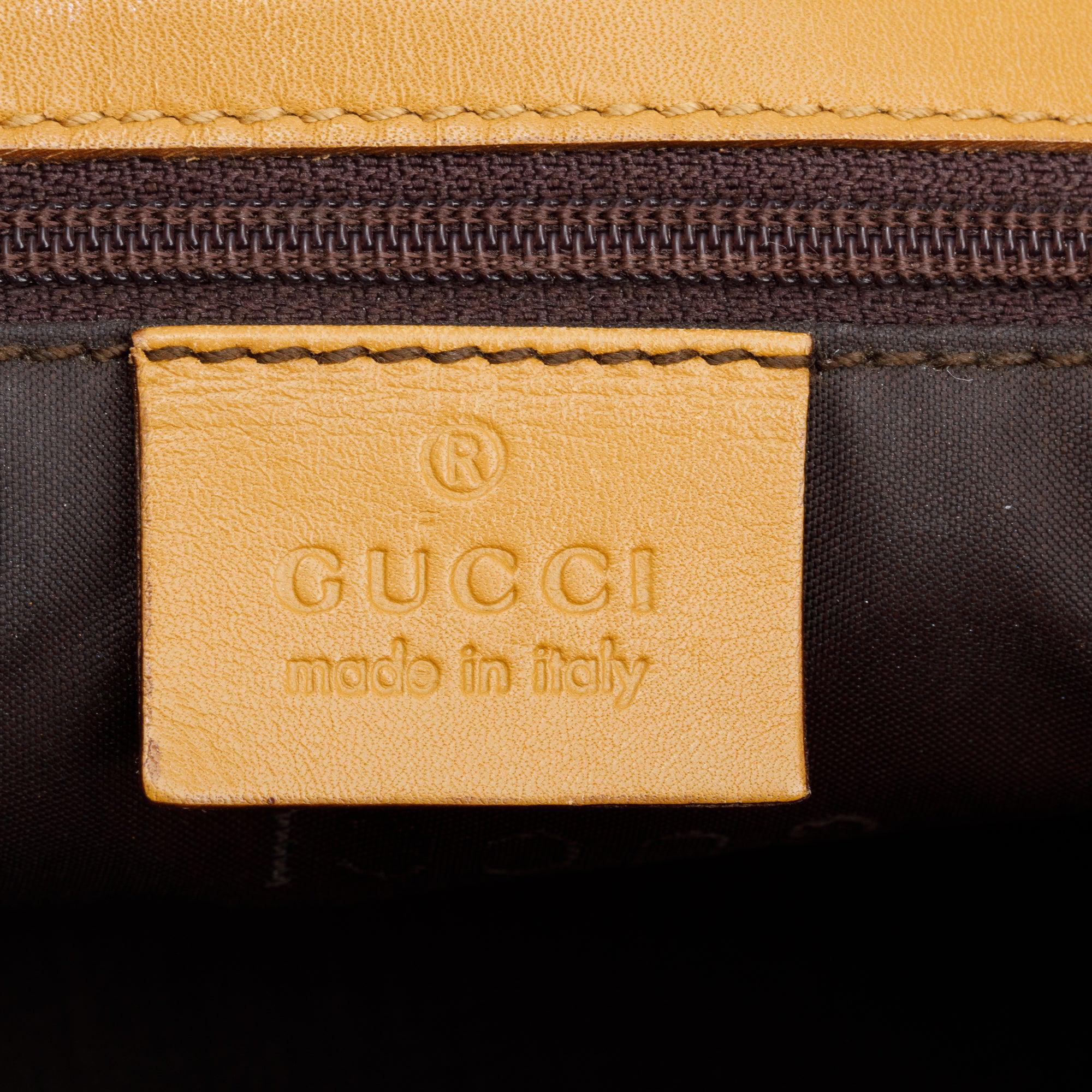 Gucci Gold GG Canvas Small Bucket Tote