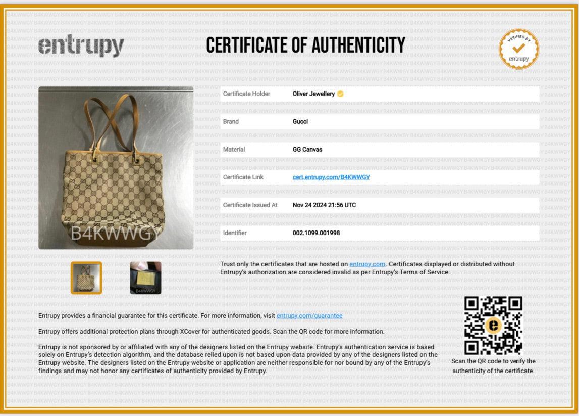 Gucci Gold GG Canvas Small Bucket Tote