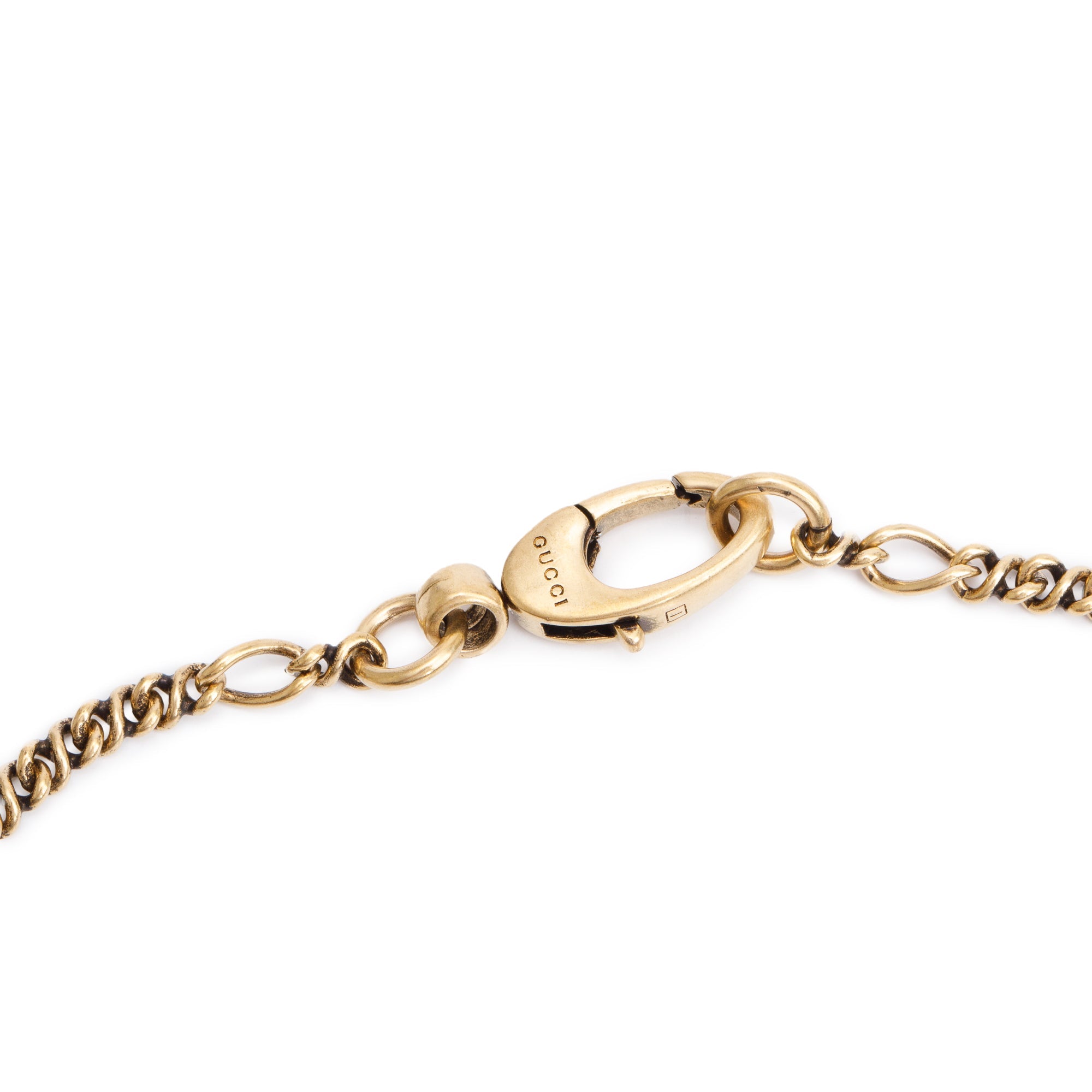 Gucci Gold-Plated Metal Lion Head Pendant Necklace