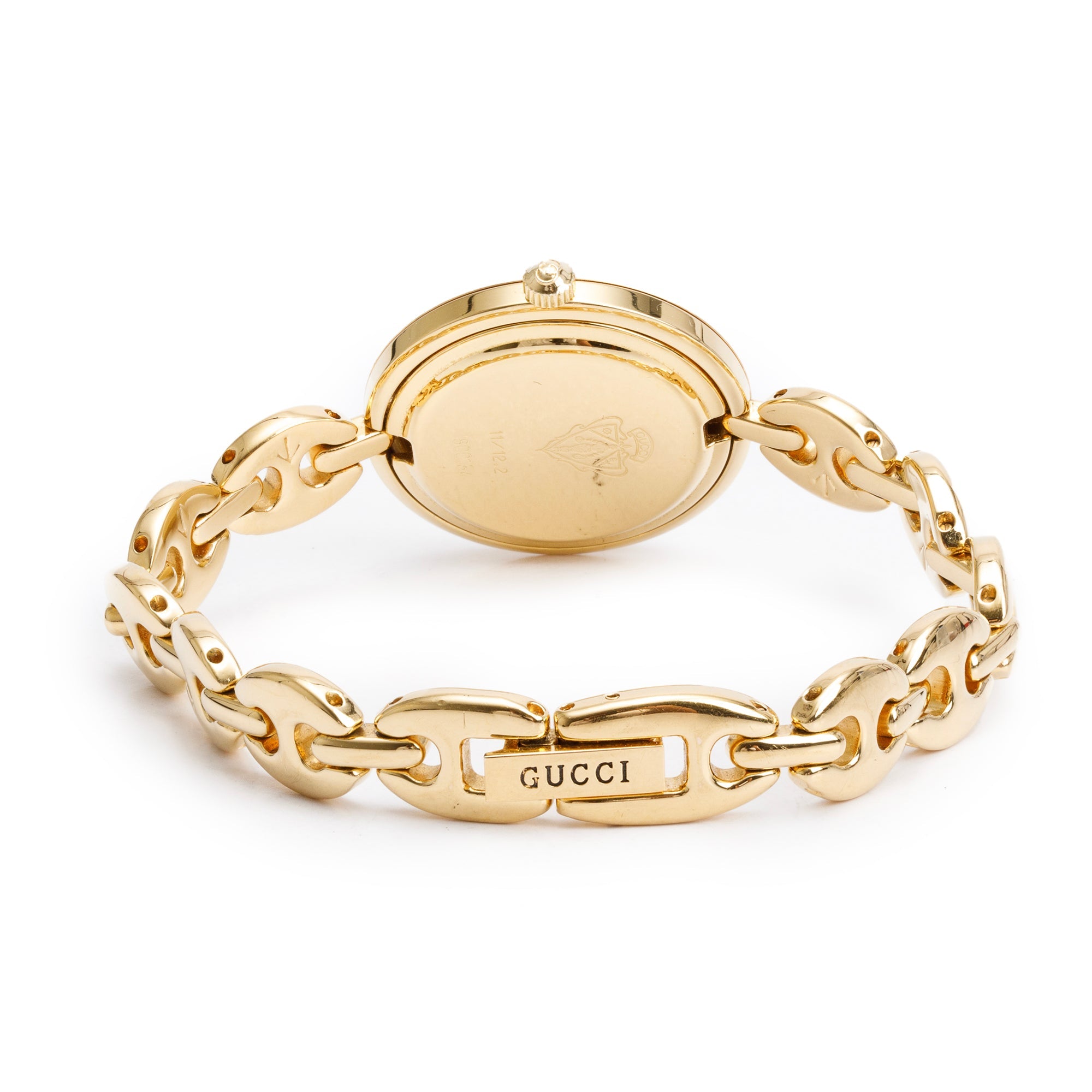 Gucci Gold Plated Stainless Steel 1100 Series 26MM Watch w 5 Multicolour Interchangeable Bezels