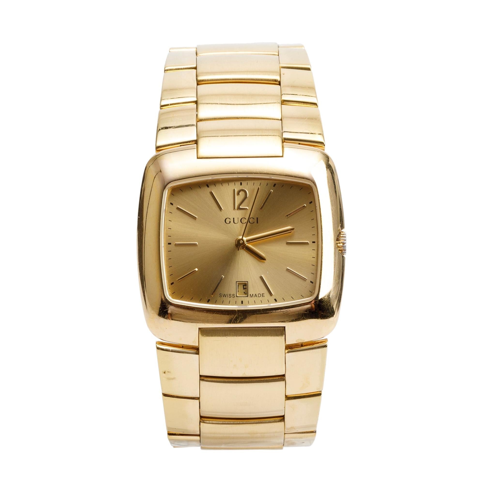 Gucci Gold-Plated Stainless Steel 8500 Series 34 MM Watch w/ Box