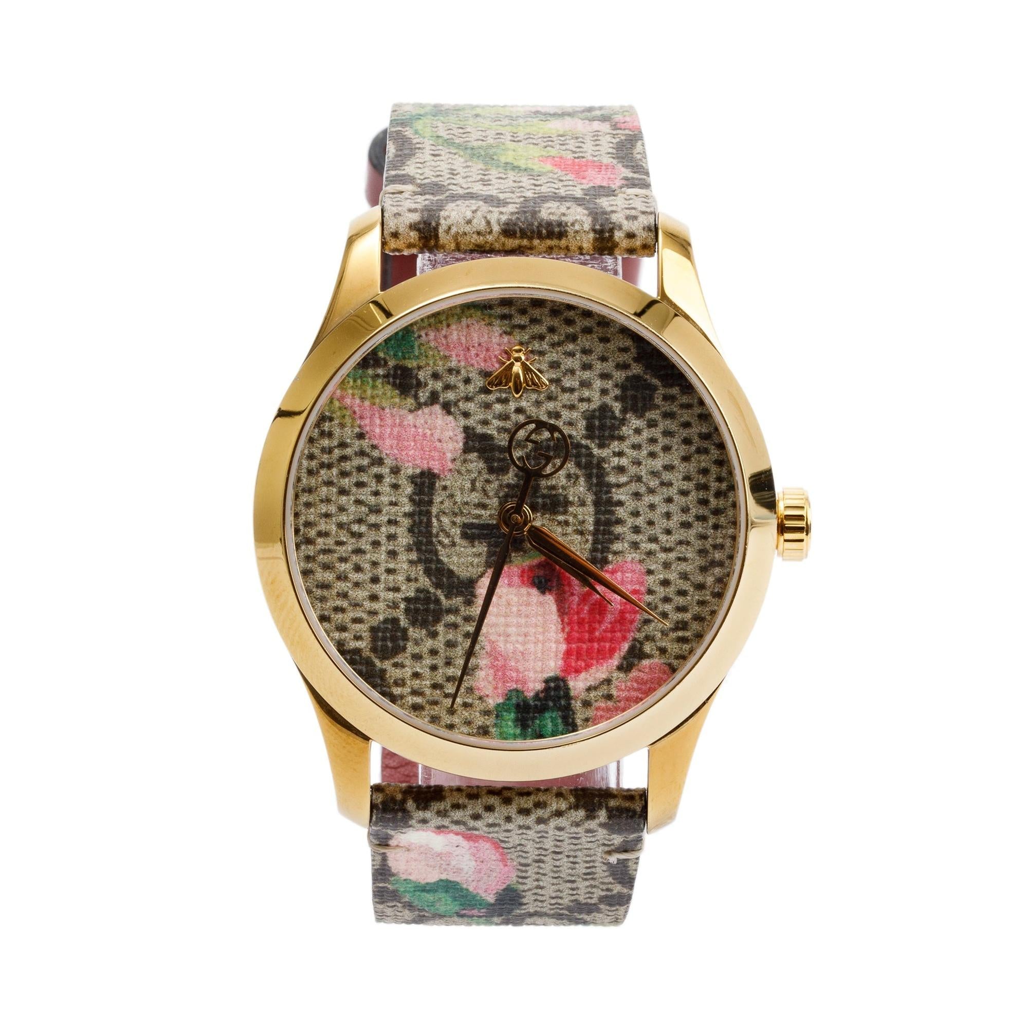 Gucci Gold Plated Stainless Steel G-Timeless 38MM Watch w/ Box & Papers