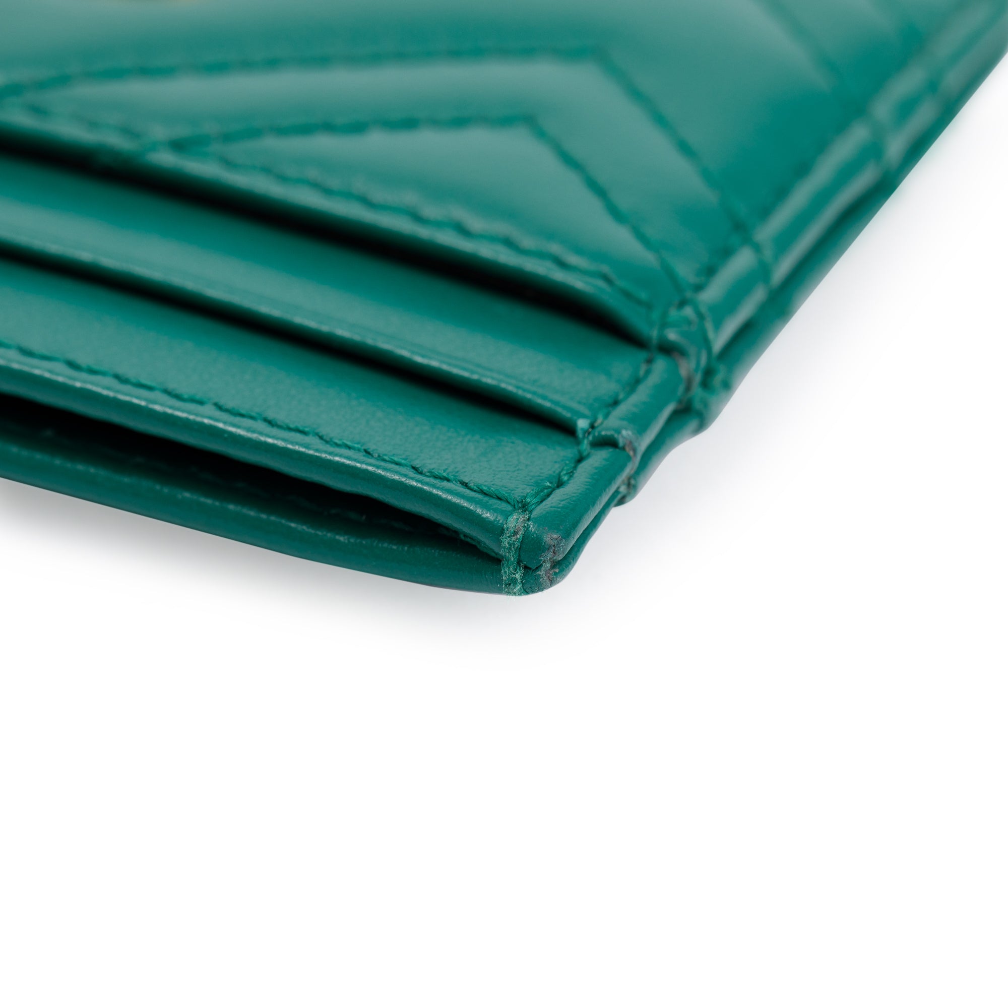 Gucci Green Calfskin Leather GG Marmont Card Holder w/ Box