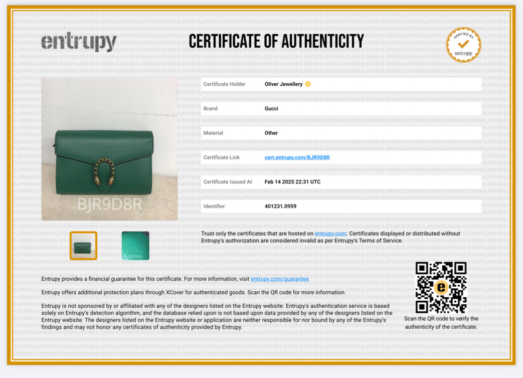 Gucci Green Leather Dionysus Mini Chain Wallet