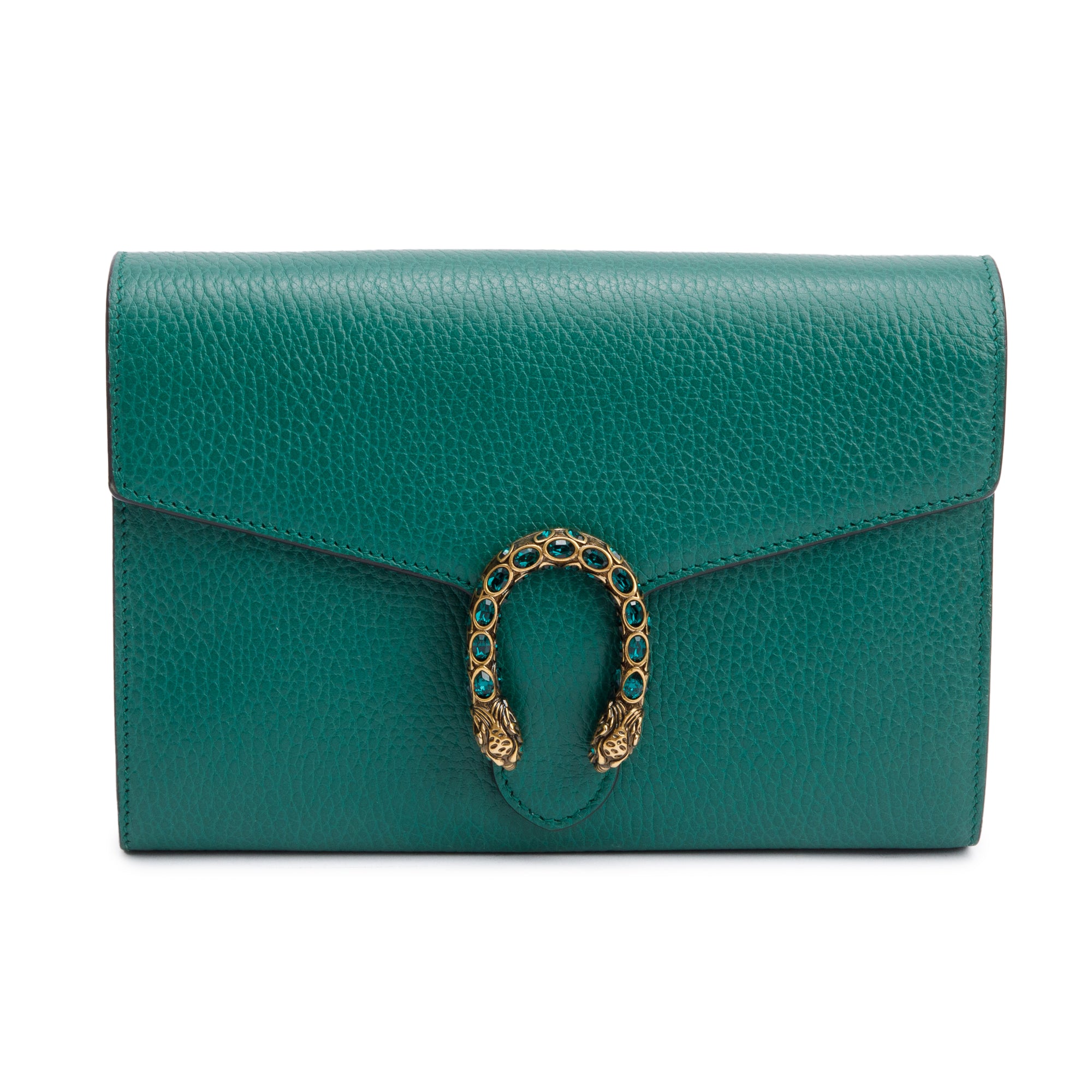 Gucci Green Leather Dionysus Mini Chain Wallet