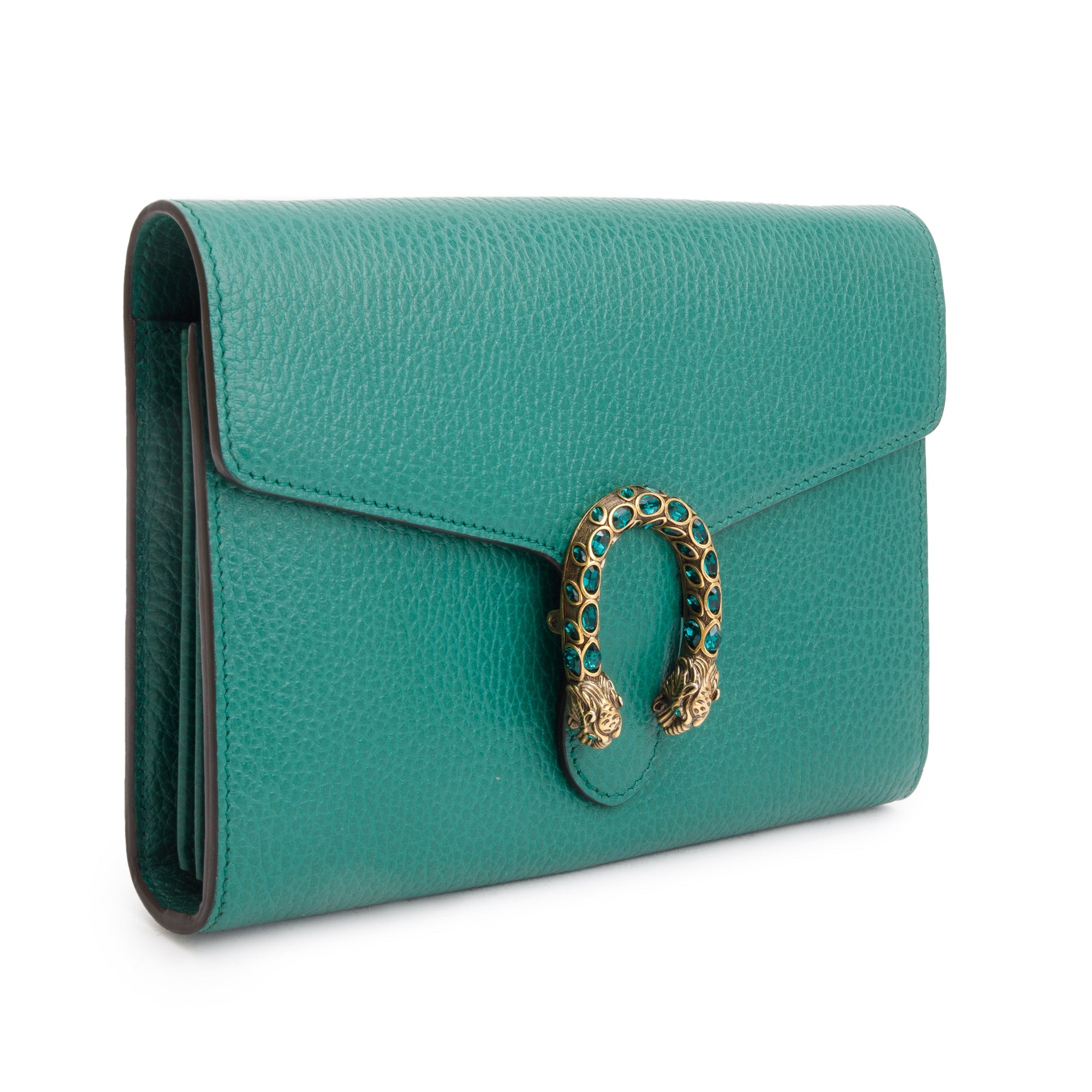 Gucci Green Leather Dionysus Mini Chain Wallet