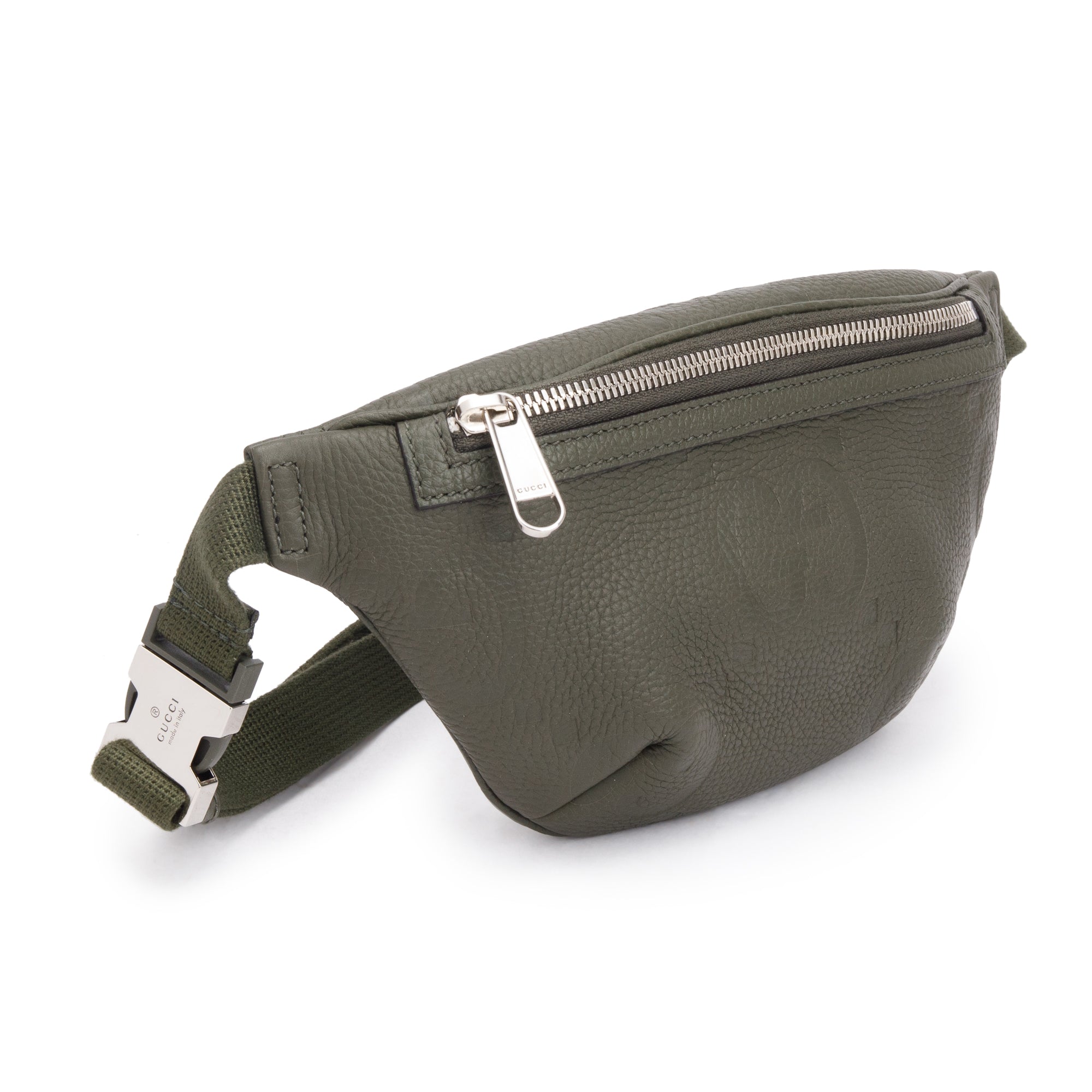 Gucci Green Leather Jumbo GG Small Belt Bag