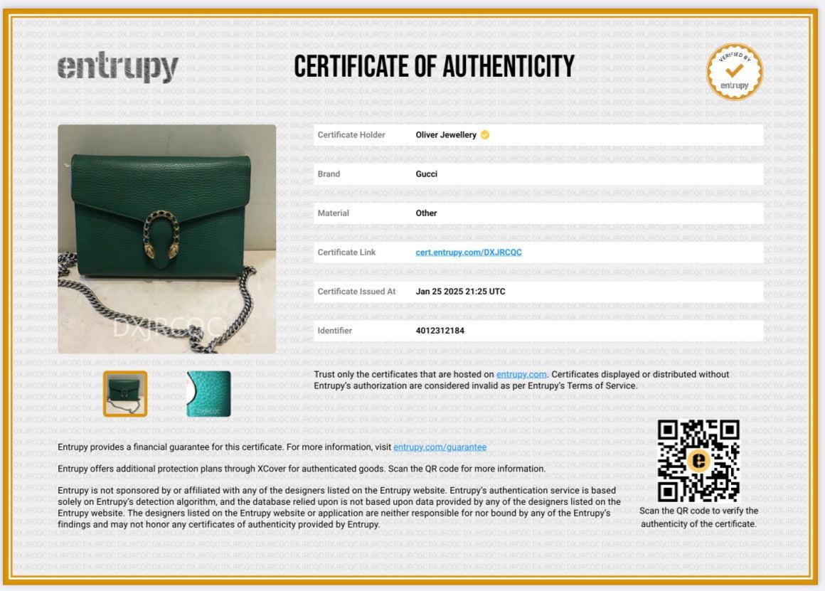 Gucci Green Leather Mini Dionysus Wallet on Chain