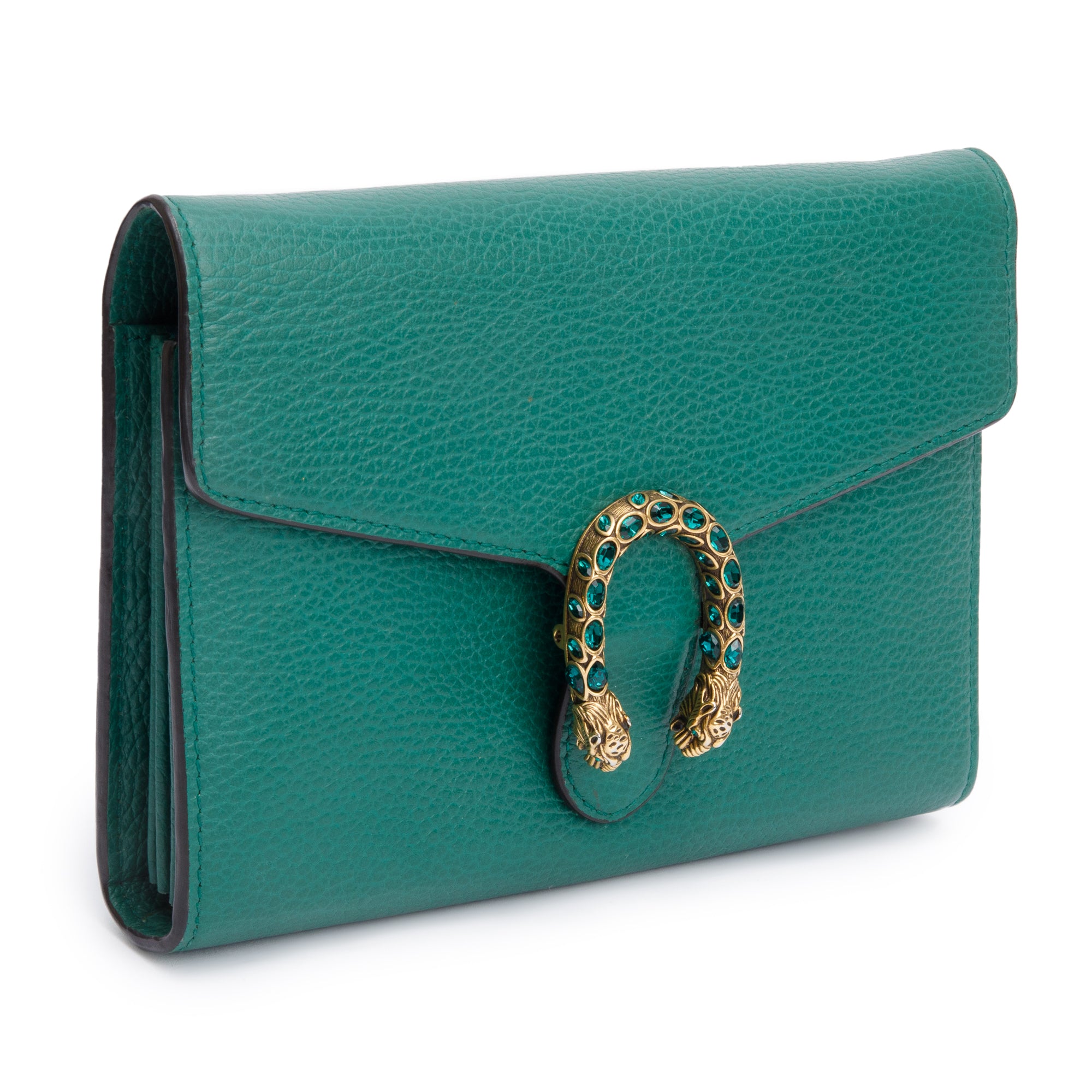 Gucci Green Leather Mini Dionysus Wallet on Chain