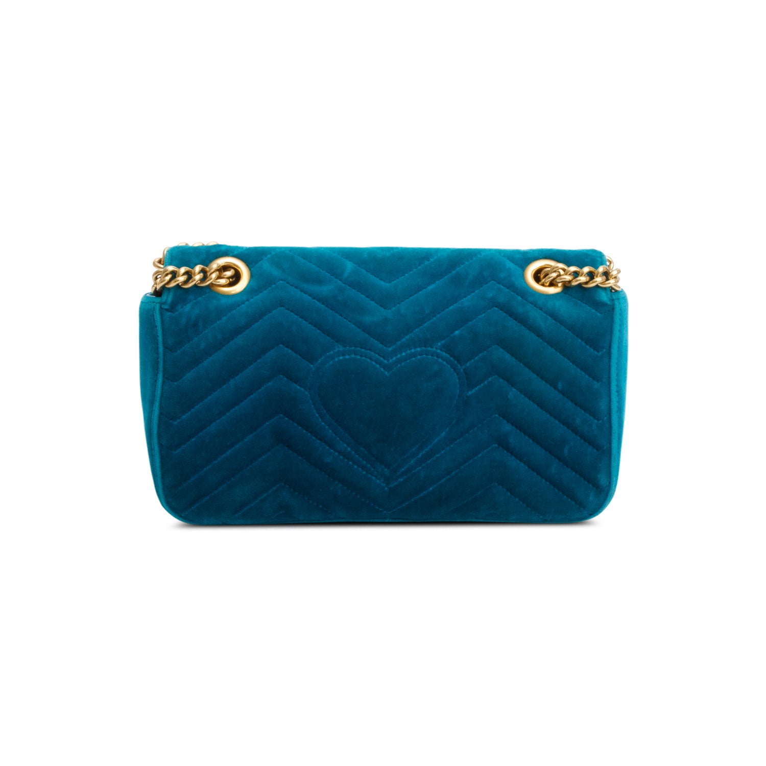 Gucci Green Velvet Matelasse GG Marmont Small Shoulder Bag
