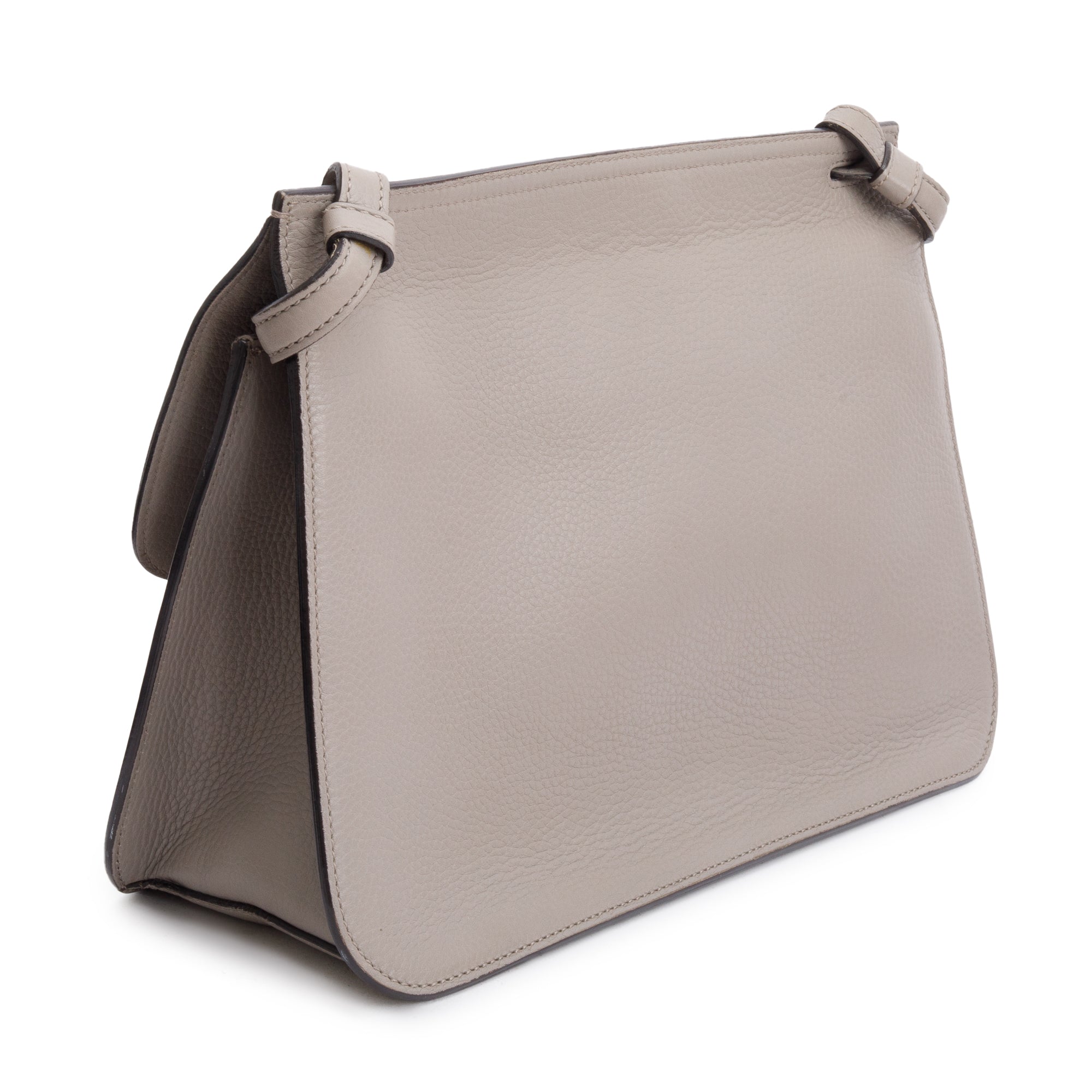 Gucci Grey Calfskin Leather Medium Bamboo Daily Crossbody Bag w/ Receipt