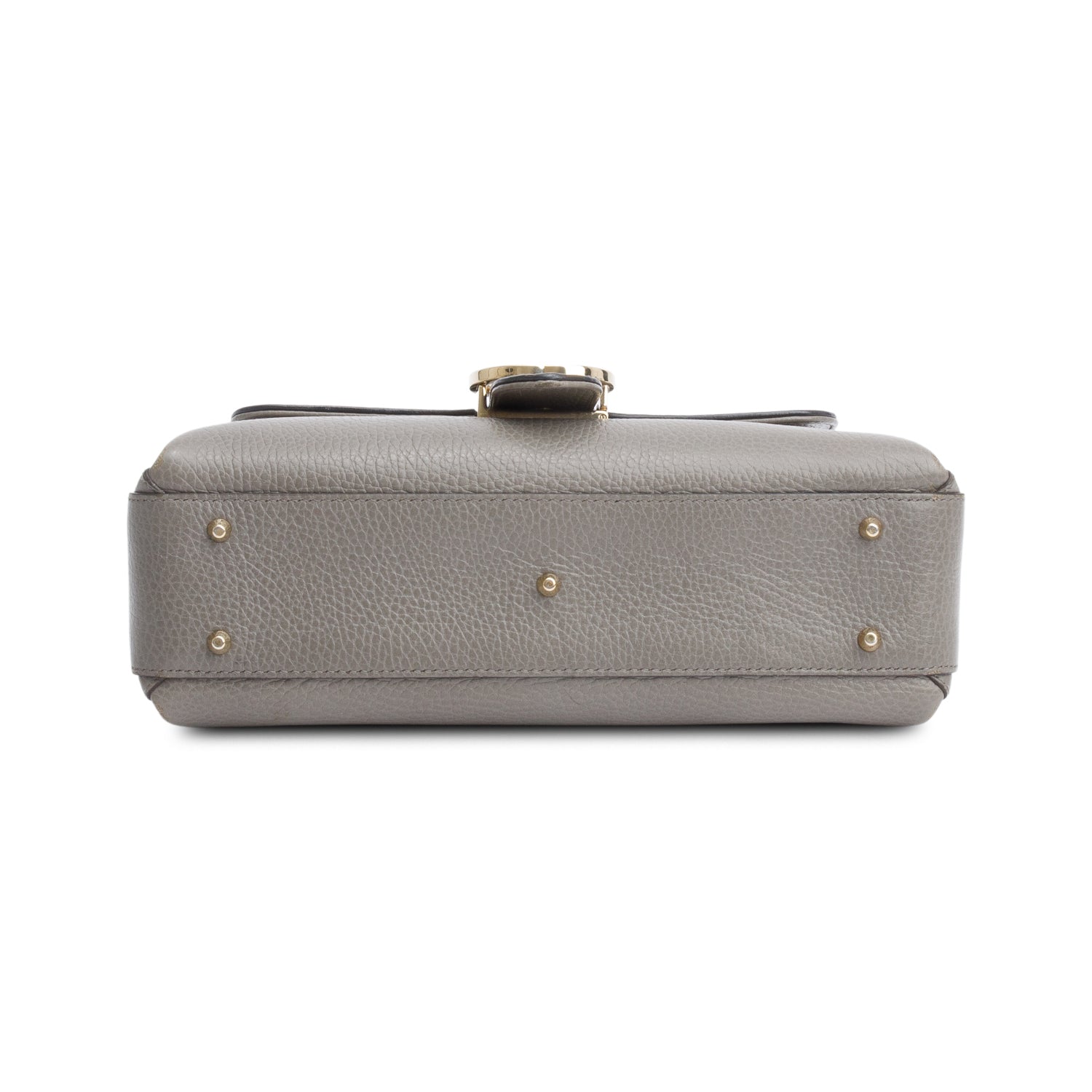 Gucci Grey Dollar Leather Interlocking G Top Handle Shoulder Bag w/ Strap