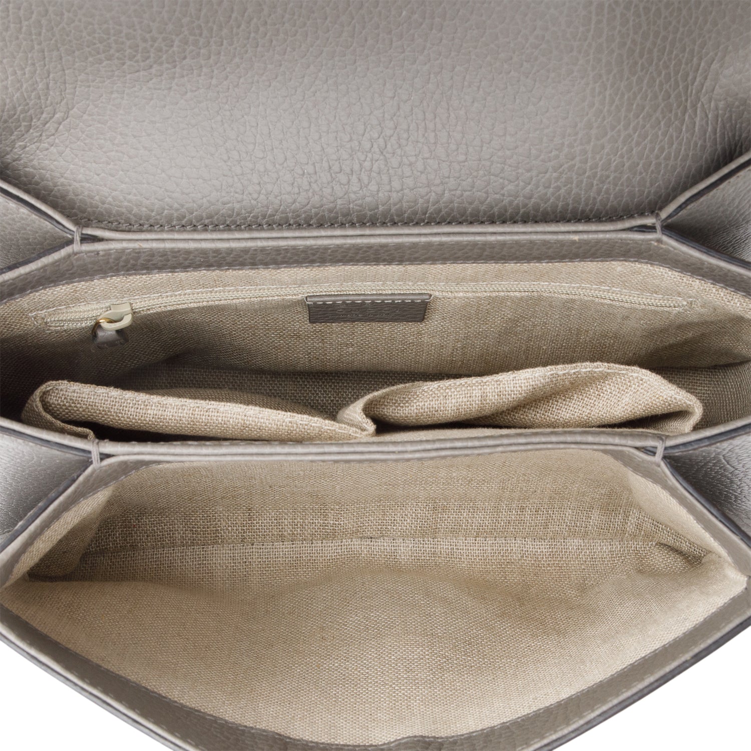 Gucci Grey Dollar Leather Interlocking G Top Handle Shoulder Bag w/ Strap