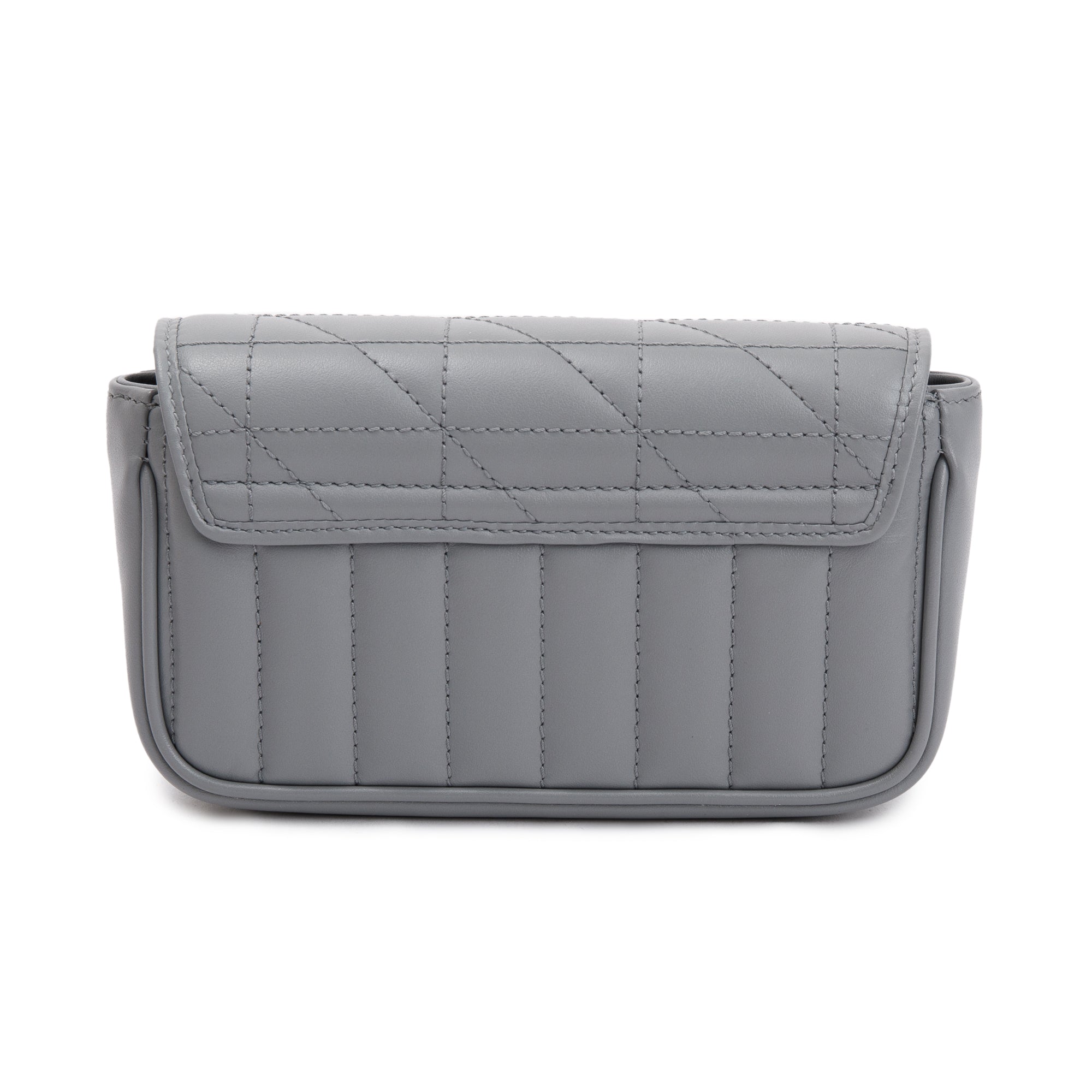 Gucci Grey GG Marmont Matelasse Leather Super Mini Bag w/ Box