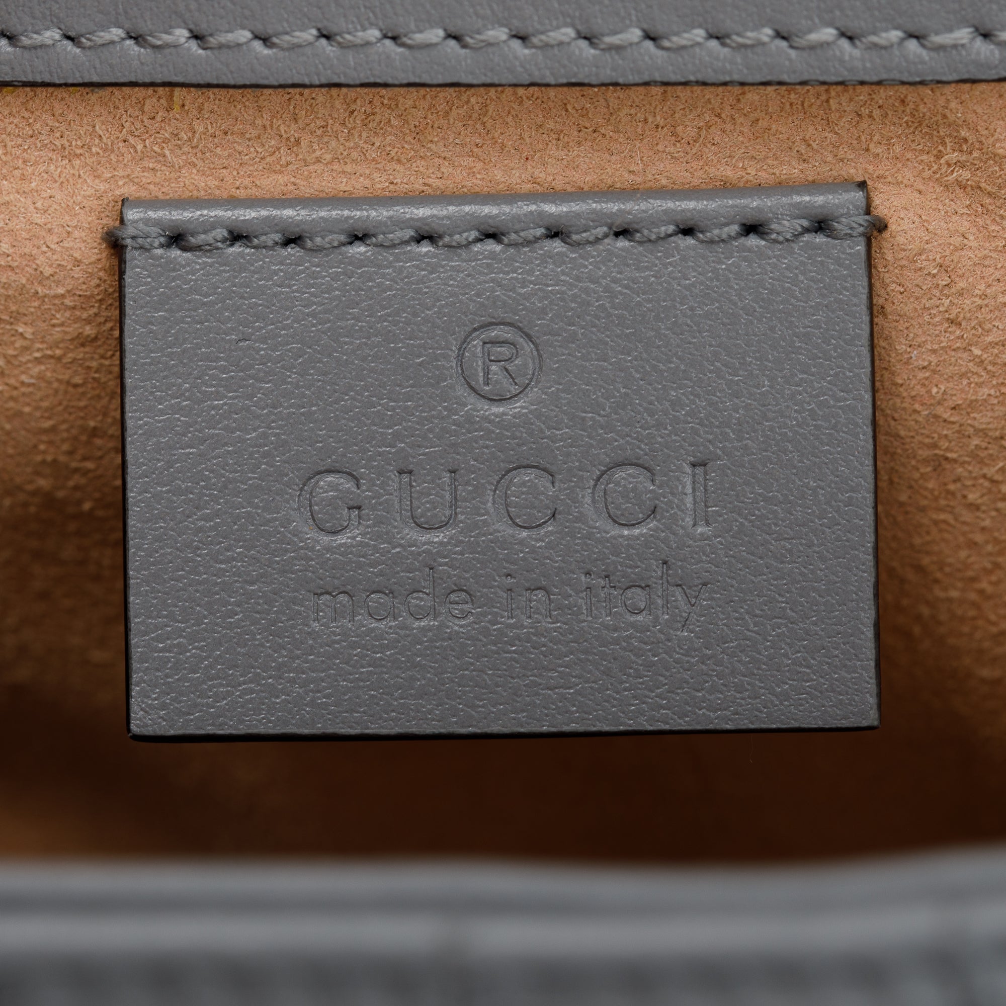 Gucci Grey GG Marmont Matelasse Leather Super Mini Bag w/ Box