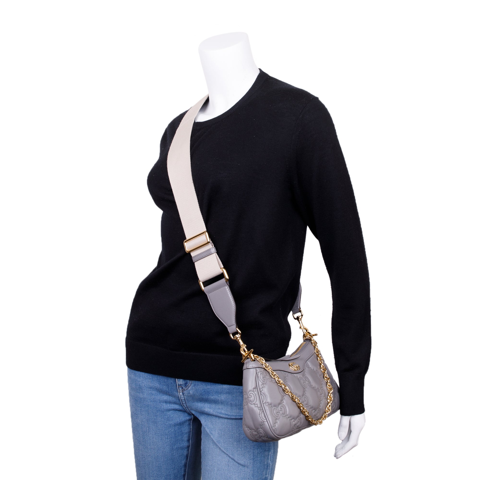 Gucci Grey GG Matelasse Handbag