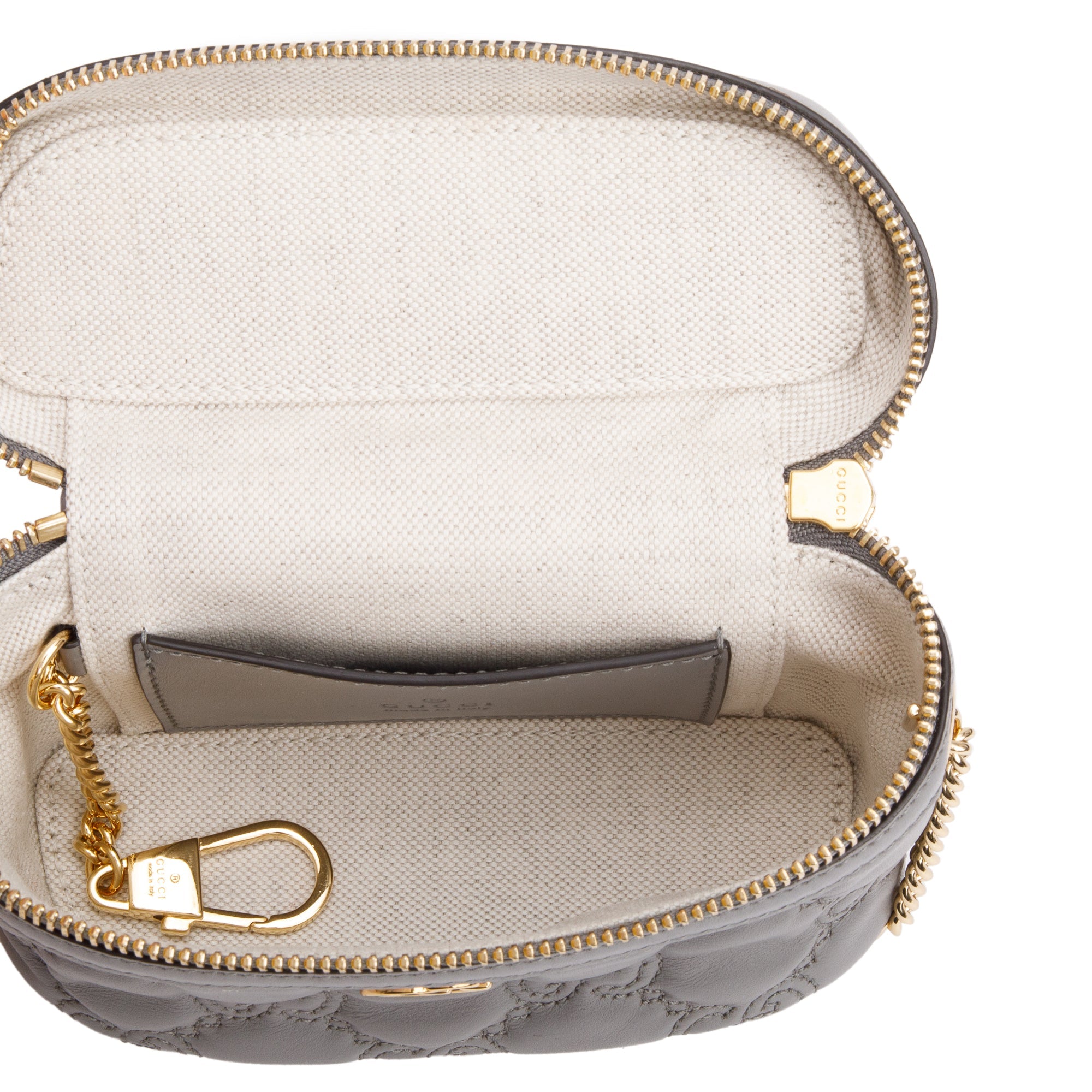 Gucci Grey GG Matelasse Leather Mini Top Handle Bag