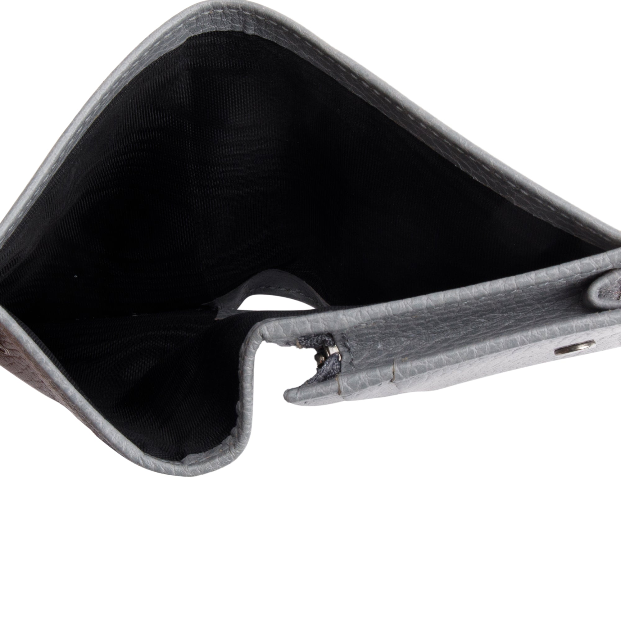 Gucci Grey Leather Card Case Wallet w/ Box