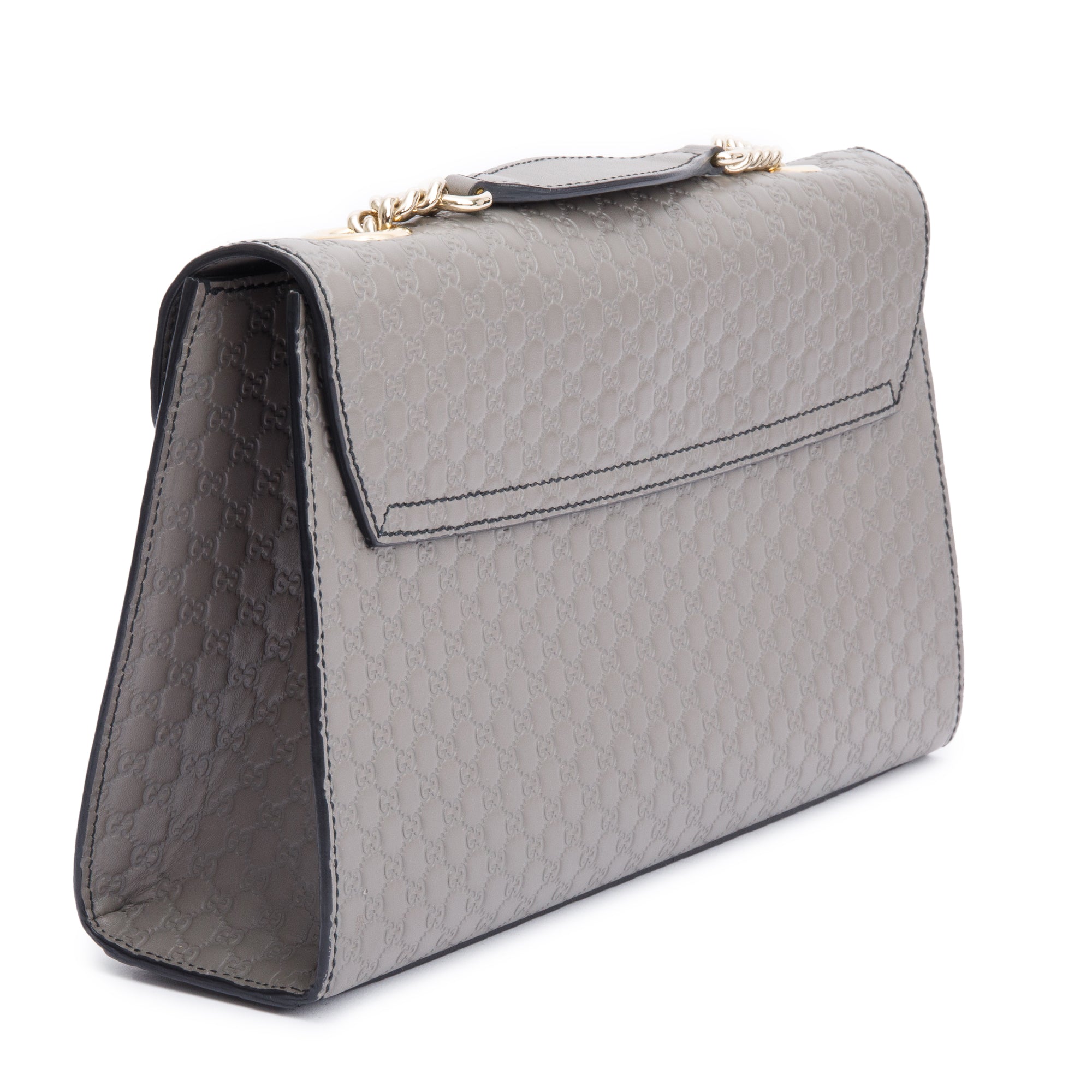 Gucci Grey Microguccissima Leather Medium Emily Chain Shoulder Bag