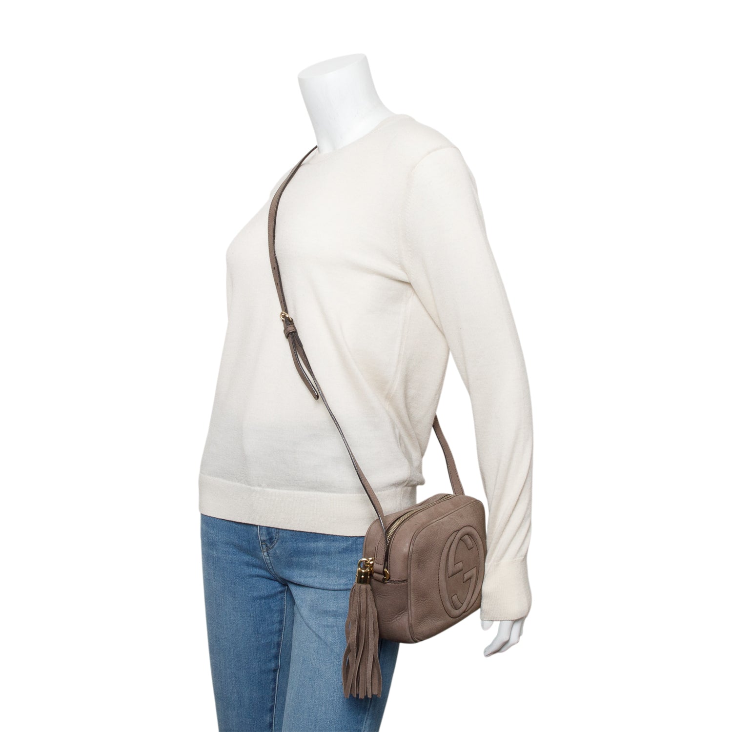 Gucci Grey Suede Small Soho Disco Bag