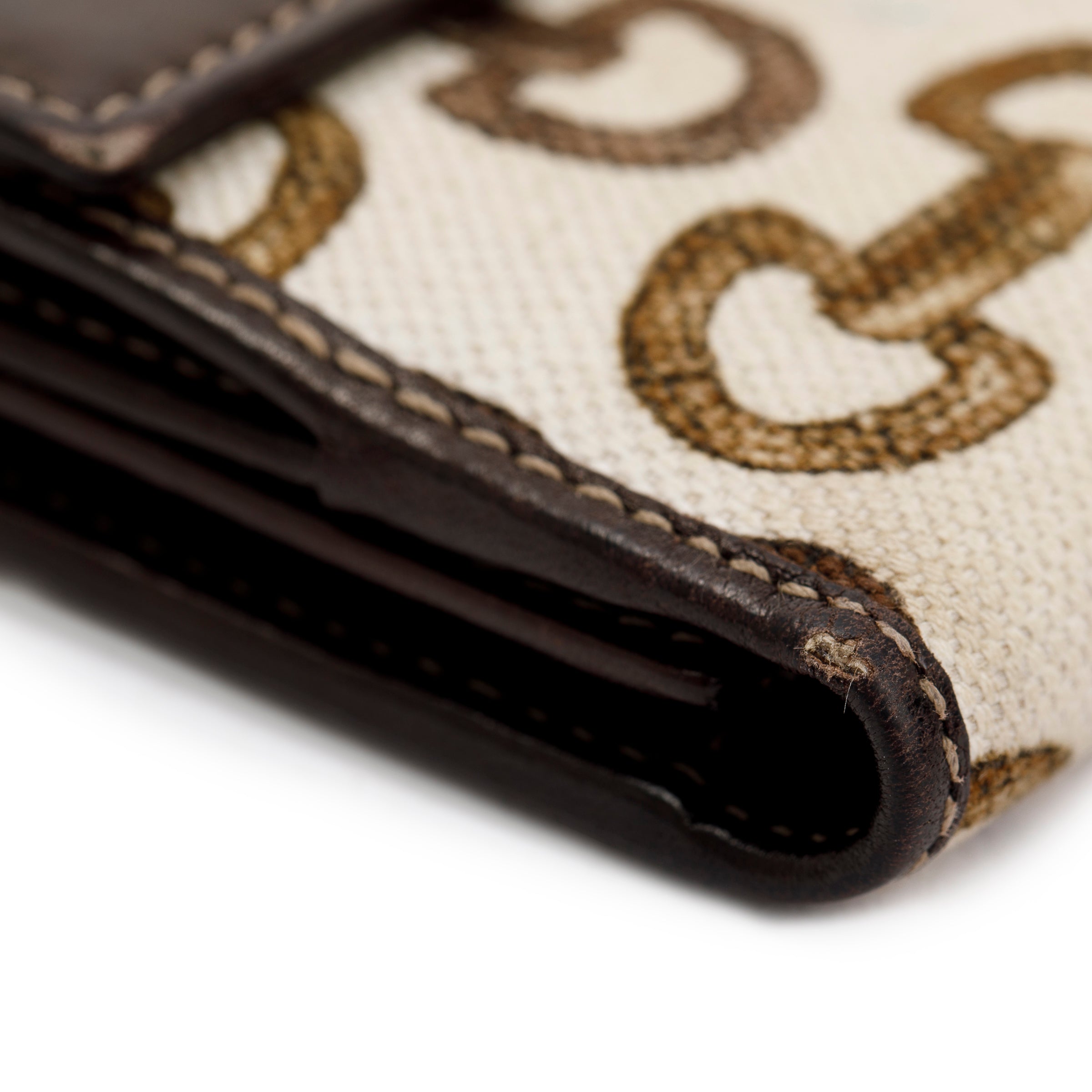 Gucci Horsebit Canvas Bamboo D Ring Continental Wallet