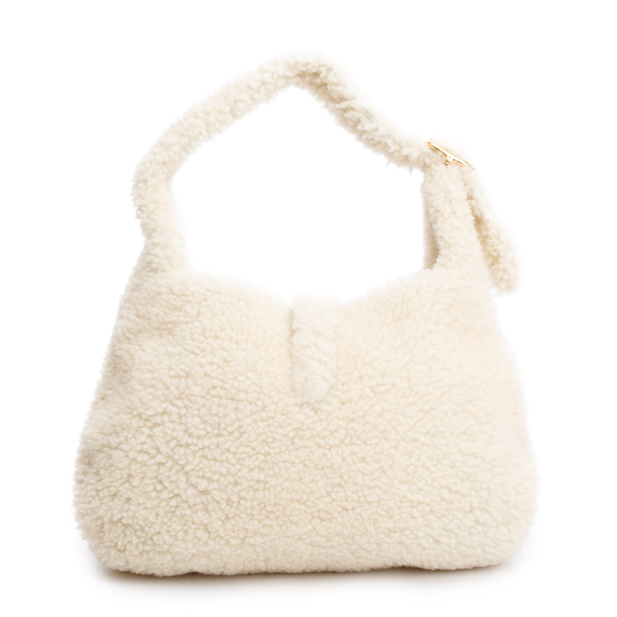 Gucci Ivory Shearling Small Jackie 1961 Shoulder Bag w/ Strap