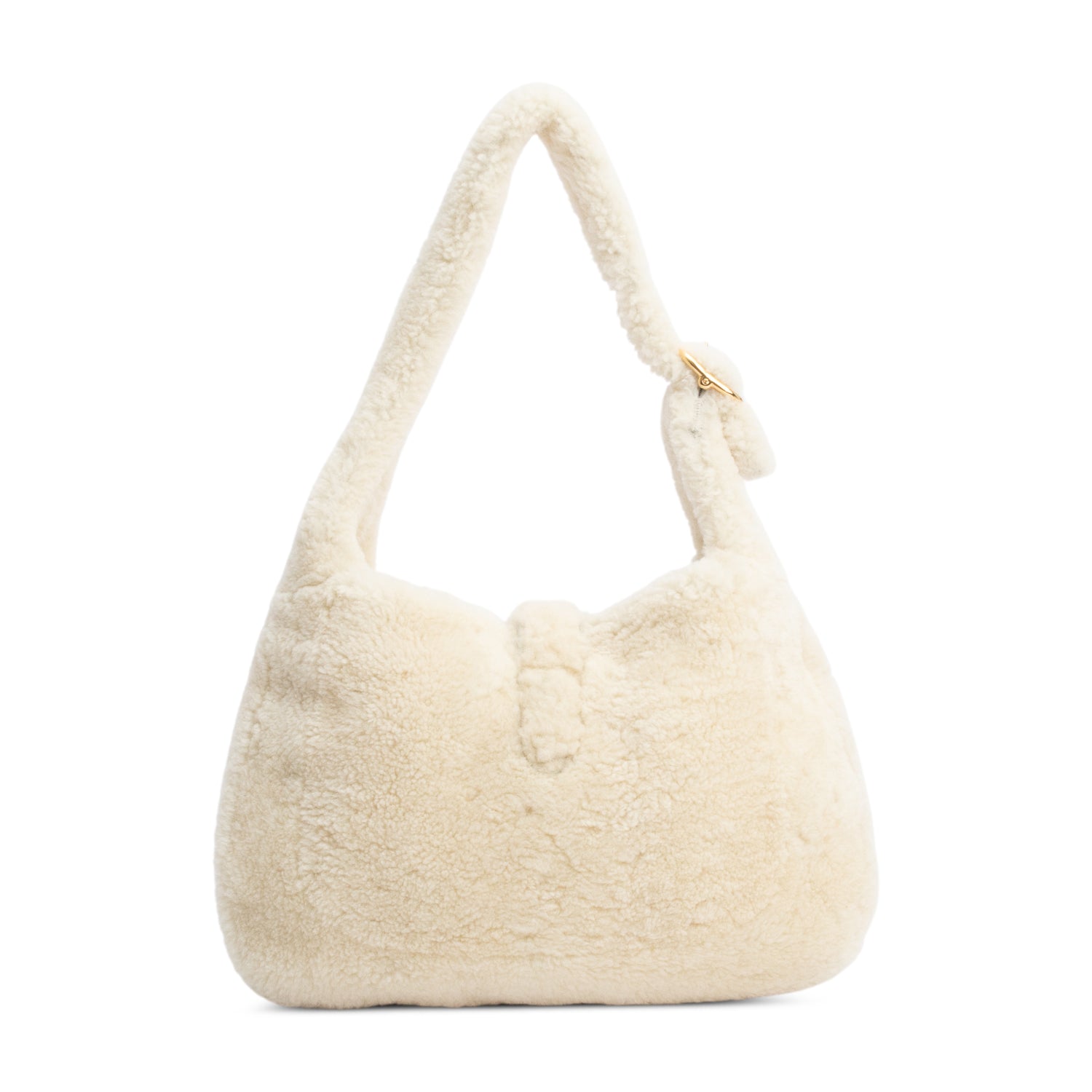 Gucci Ivory Shearling Small Jackie 1961 Shoulder Bag w/ Strap