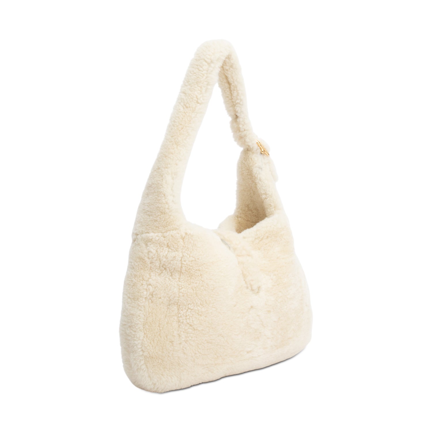 Gucci Ivory Shearling Small Jackie 1961 Shoulder Bag w/ Strap