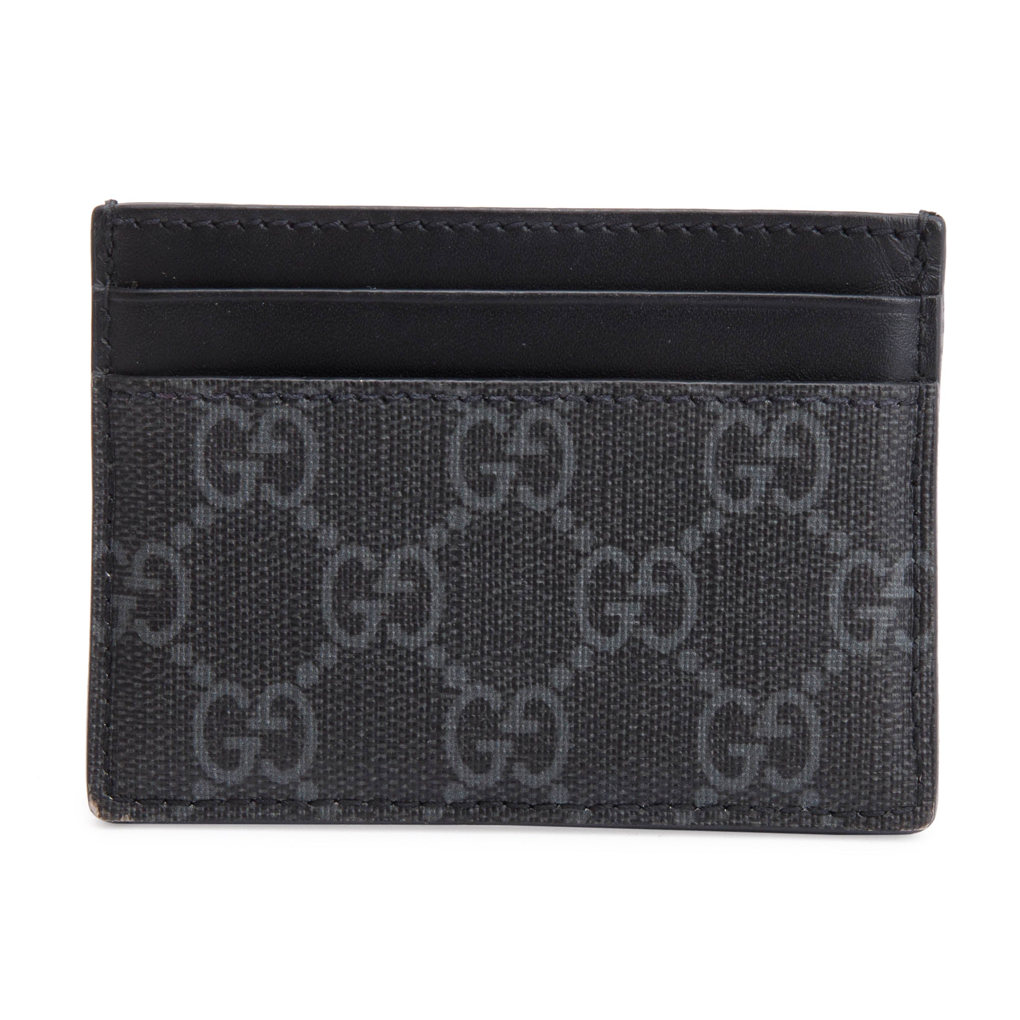 Gucci Kingsnake Print Black GG Supreme Card Holder