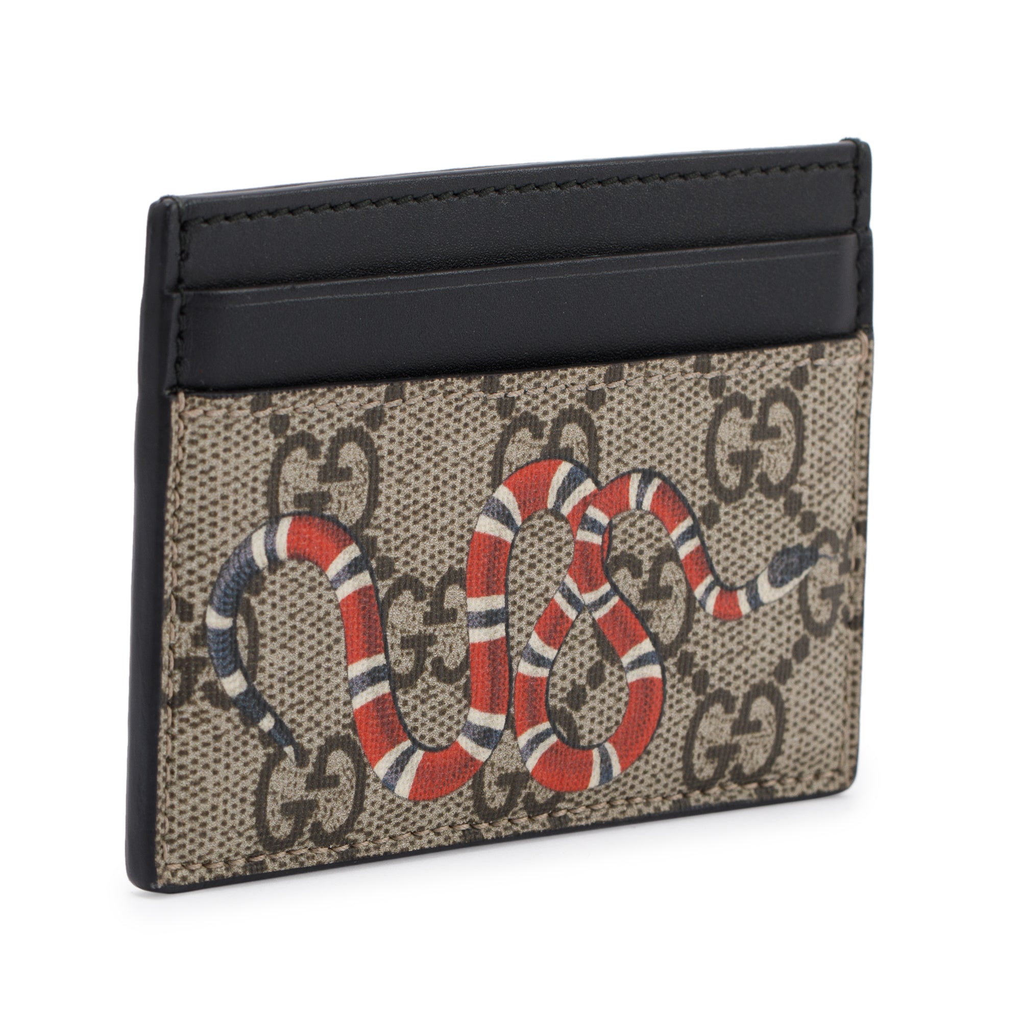 Gucci Kingsnake Print GG Supreme Card Holder