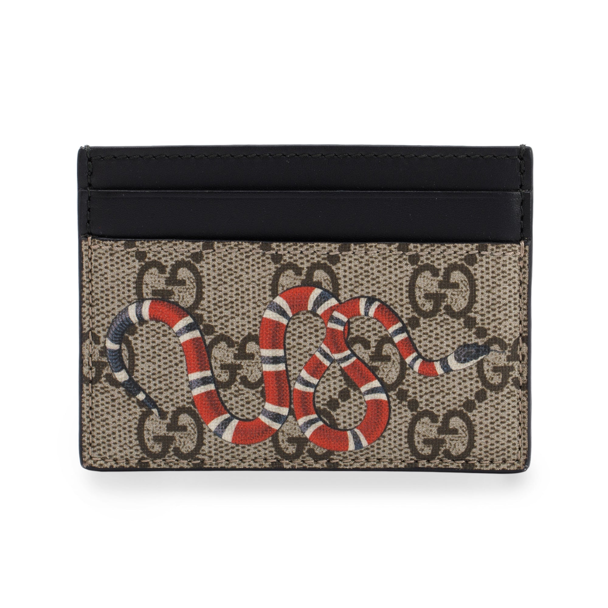 Gucci Kingsnake Print GG Supreme Card Holder