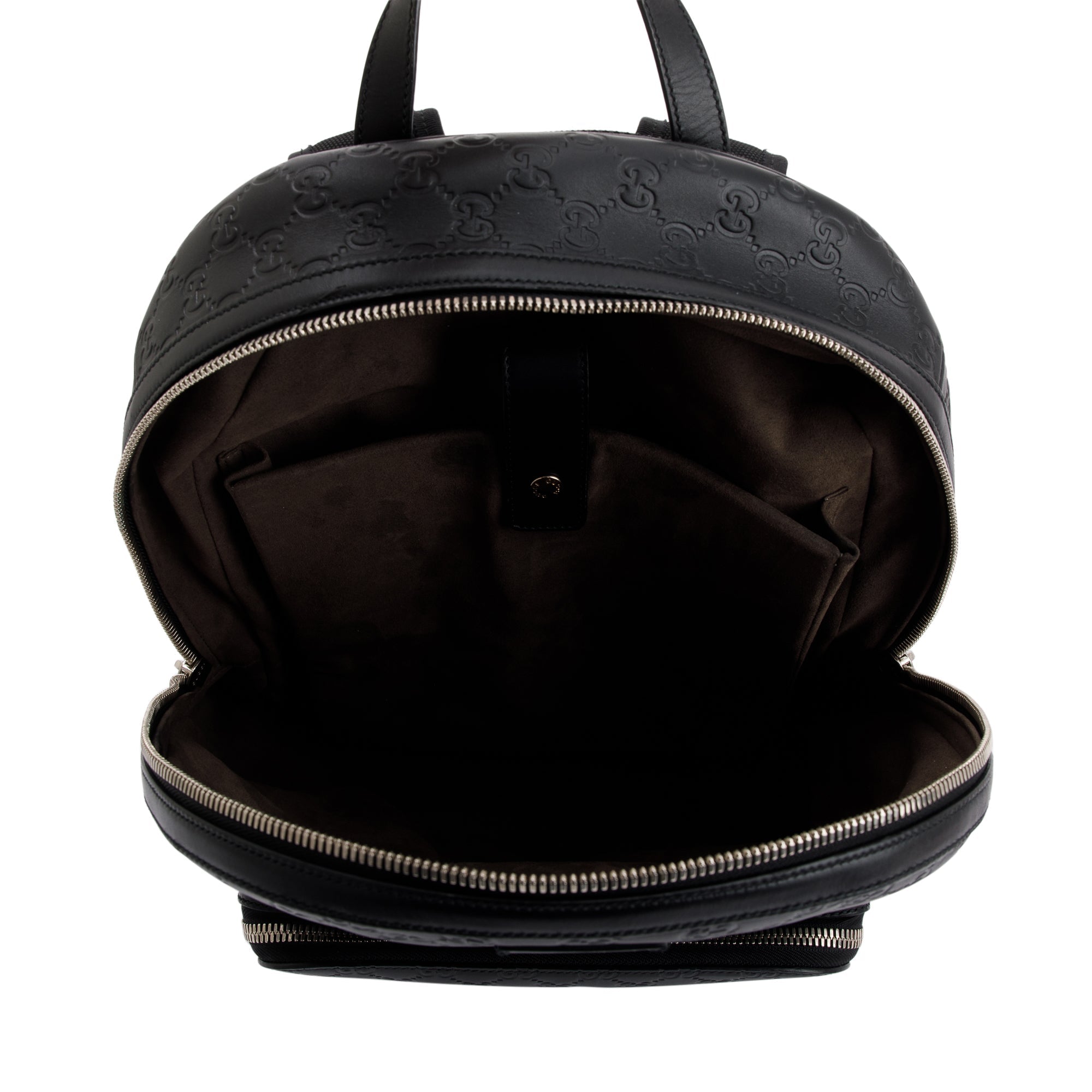 Gucci Large Black GG Signature Leather Backpack