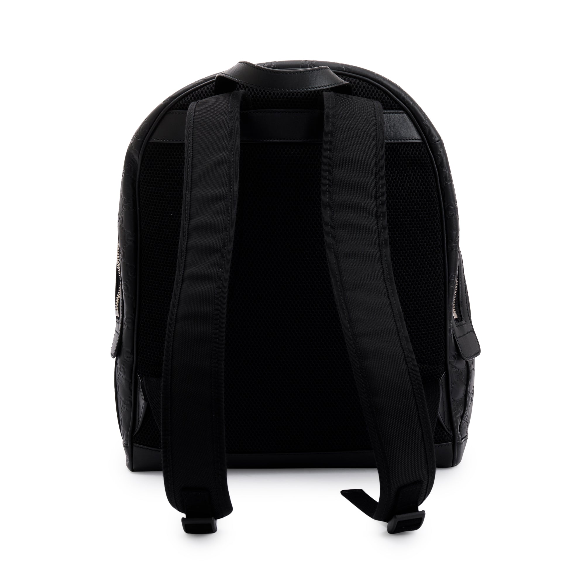 Gucci Large Black GG Signature Leather Backpack