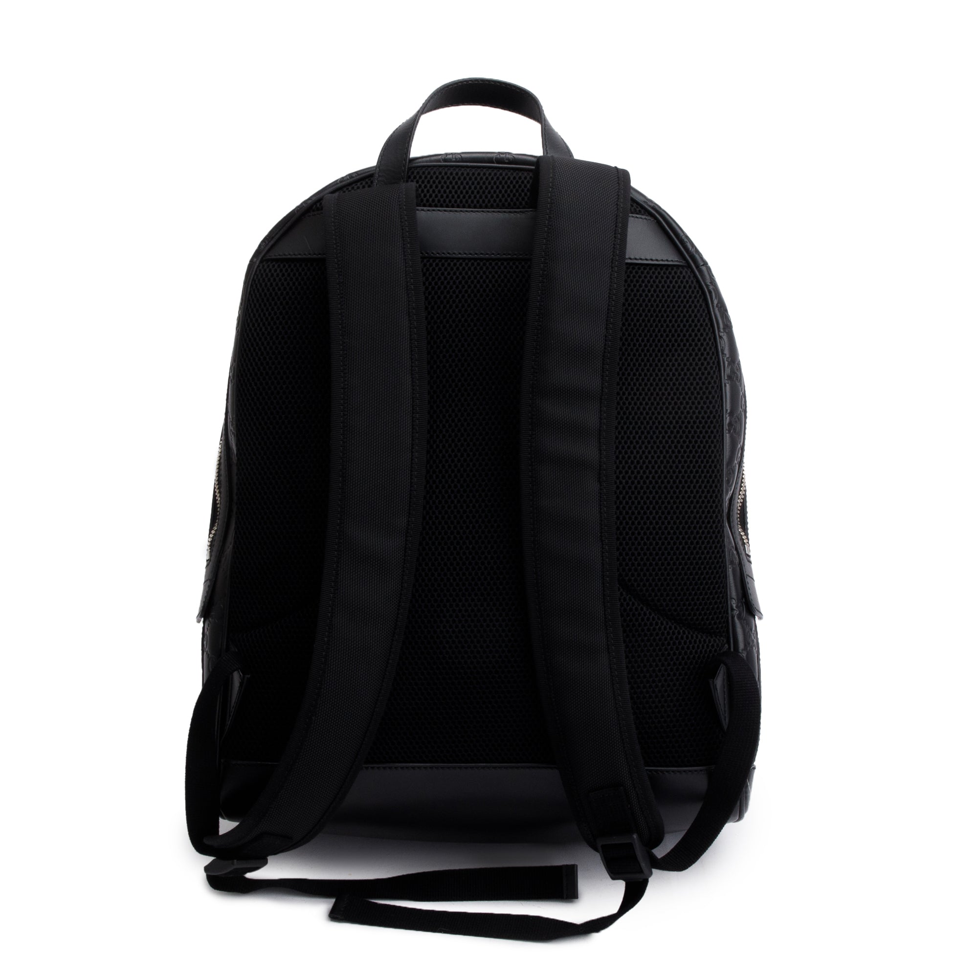 Gucci Large Black GG Signature Leather Backpack