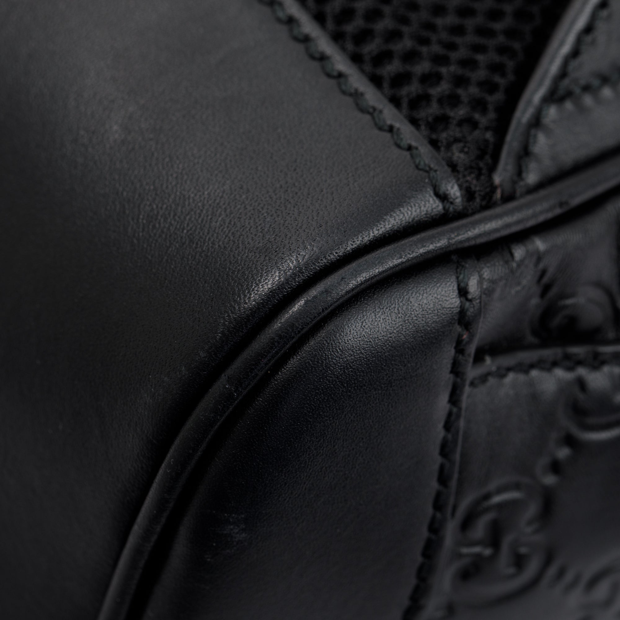 Gucci Large Black GG Signature Leather Backpack